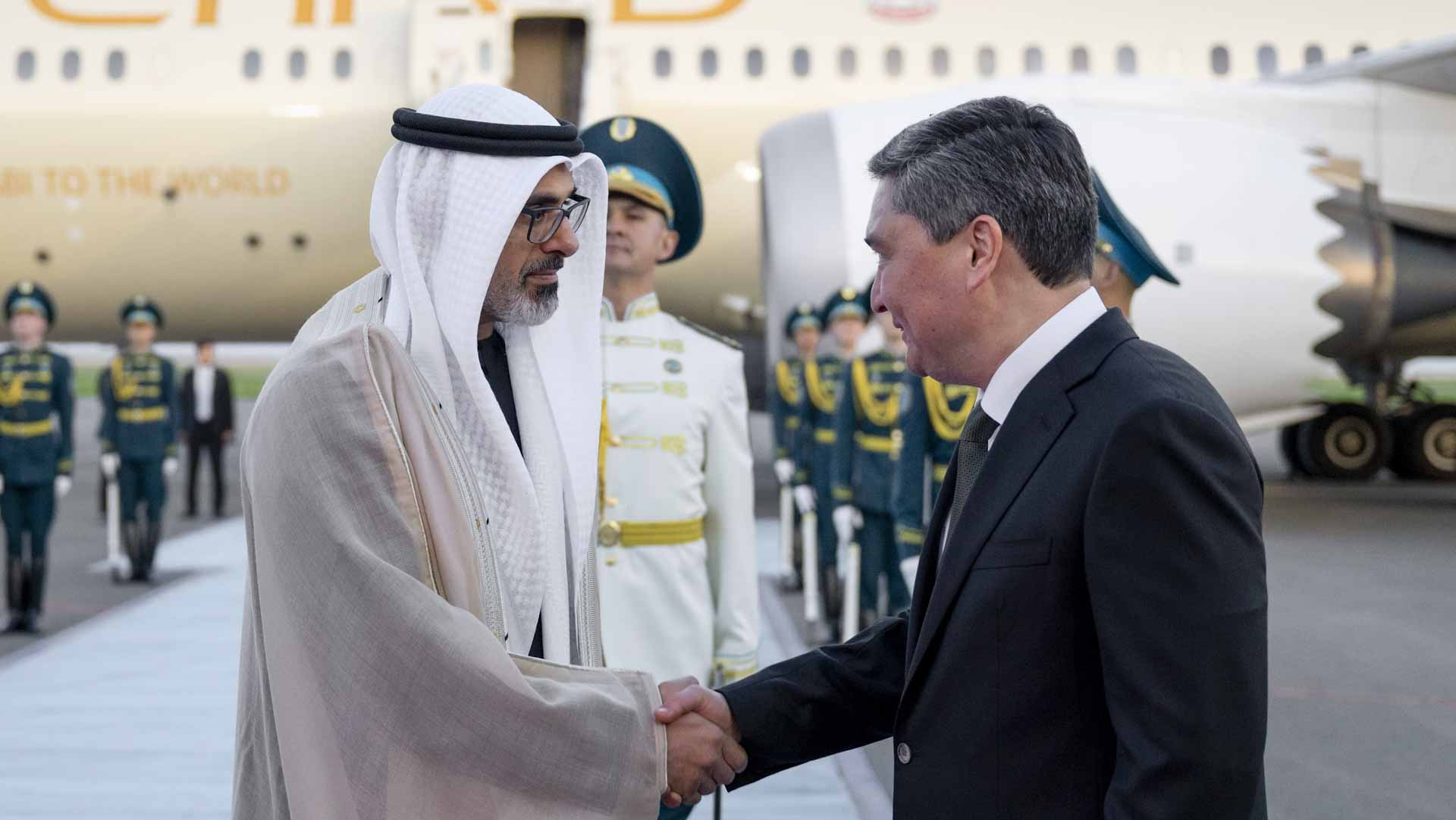 Abu Dhabi Crown Prince arrives in Astana on official visit