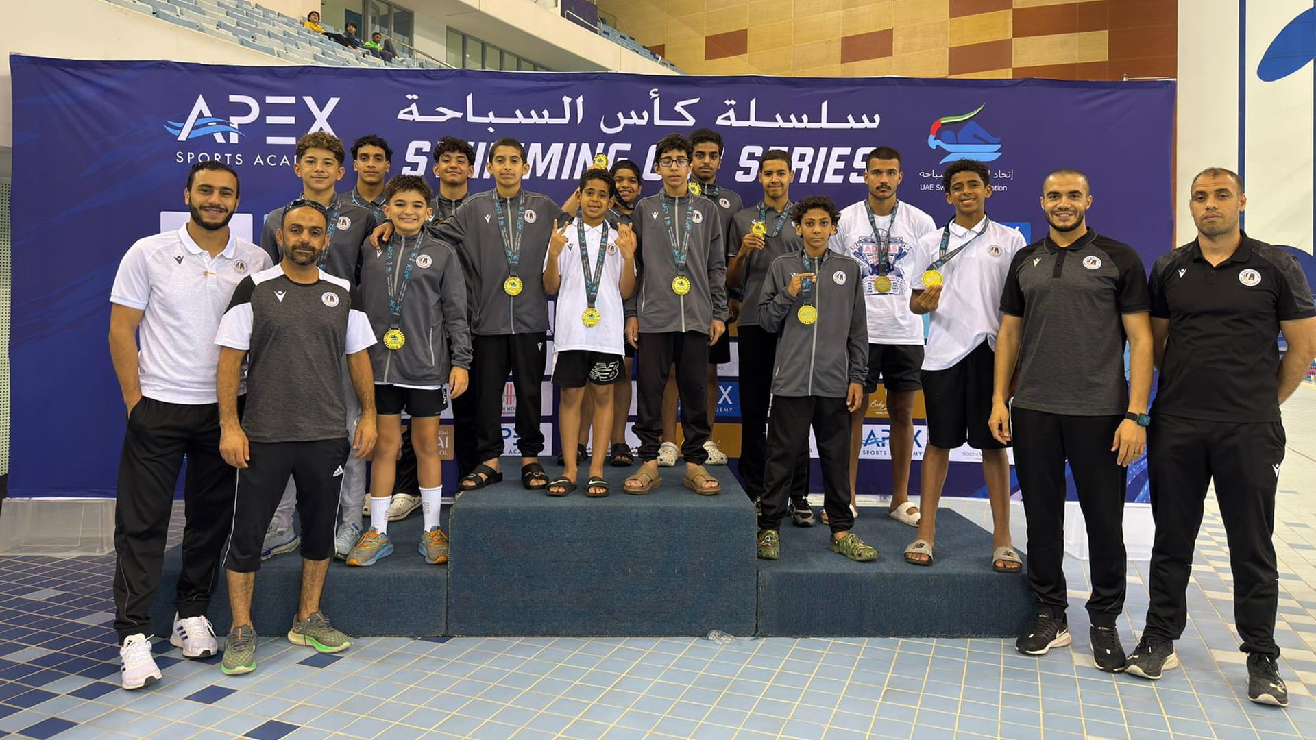 صورة بعنوان: سباحو نادي مليحة يتألقون في كأس الإمارات ويحصدون 20 ميدالية  