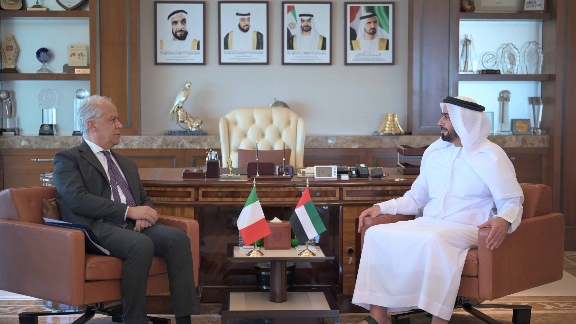 Saif bin Zayed, Italian counterpart enhance security cooperation 