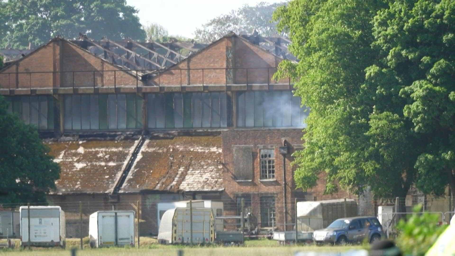 Three dead in 'devastating' fire at former UK airbase 
