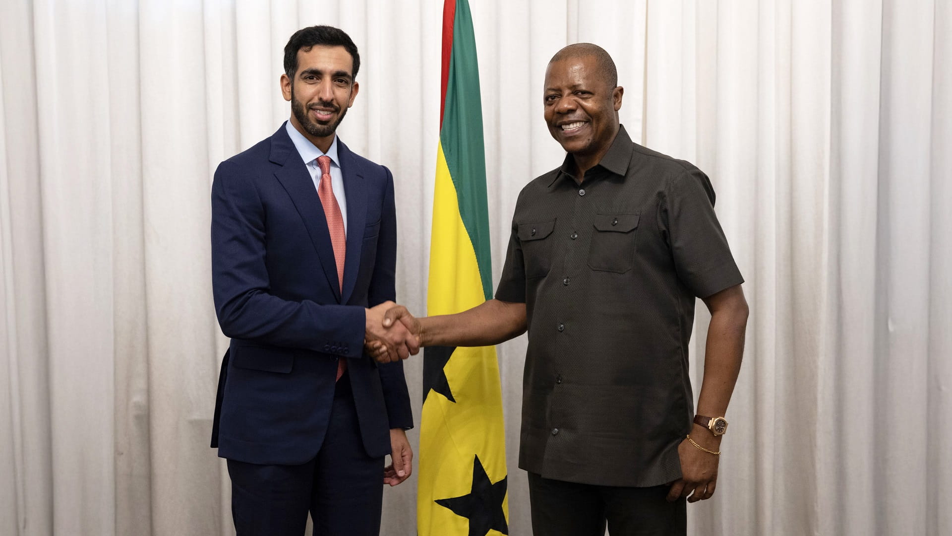 Shakhboot bin Nahyan Al Nahyan meets PM of Sao Tome and Principe 