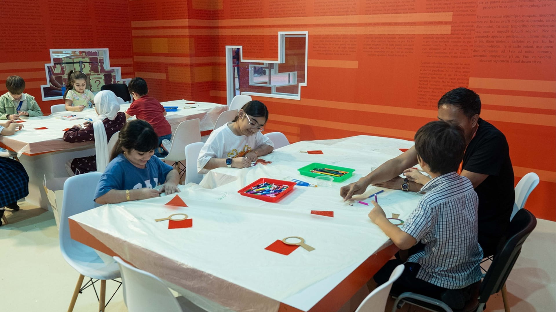 Image for the title: Children craft ‘secret-revealing lenses’ at SIBF 2025 