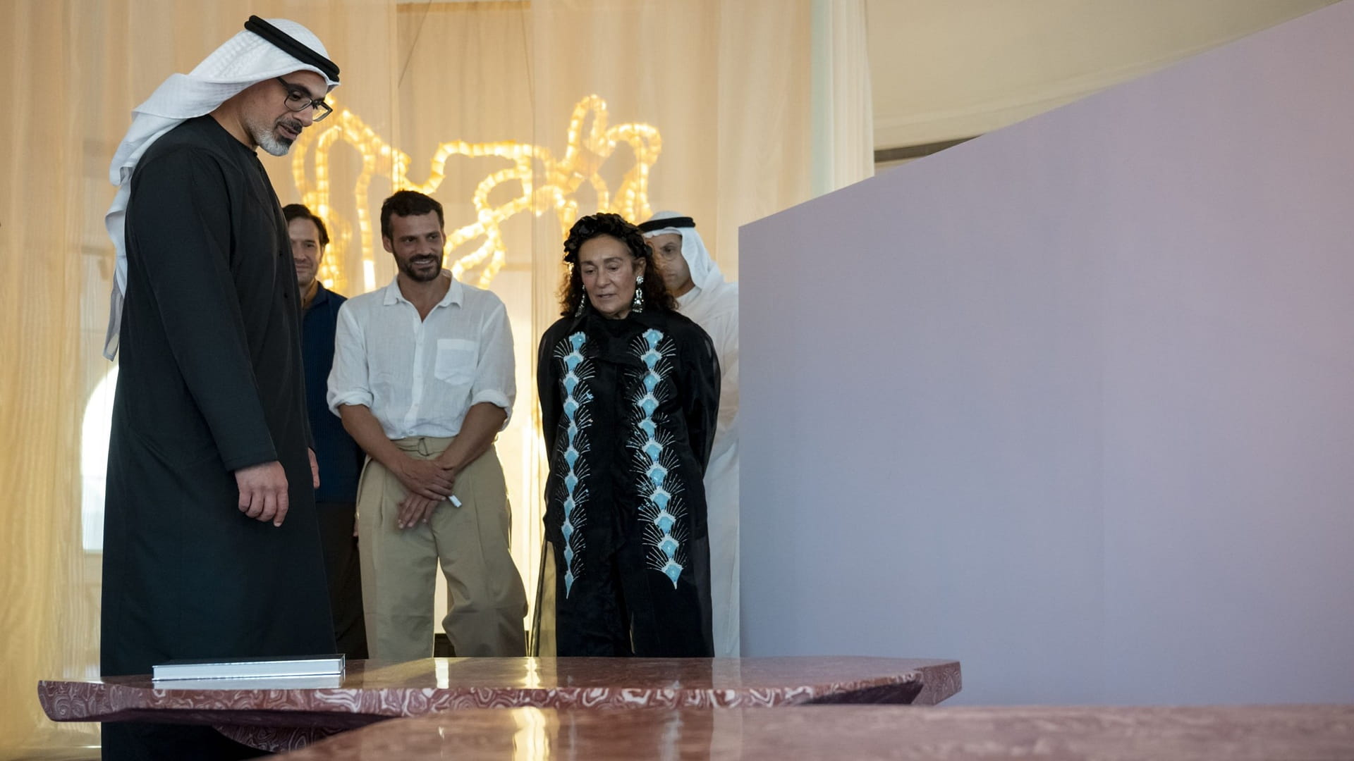 Khaled bin Mohamed visits NOMAD Abu Dhabi art and design fair 