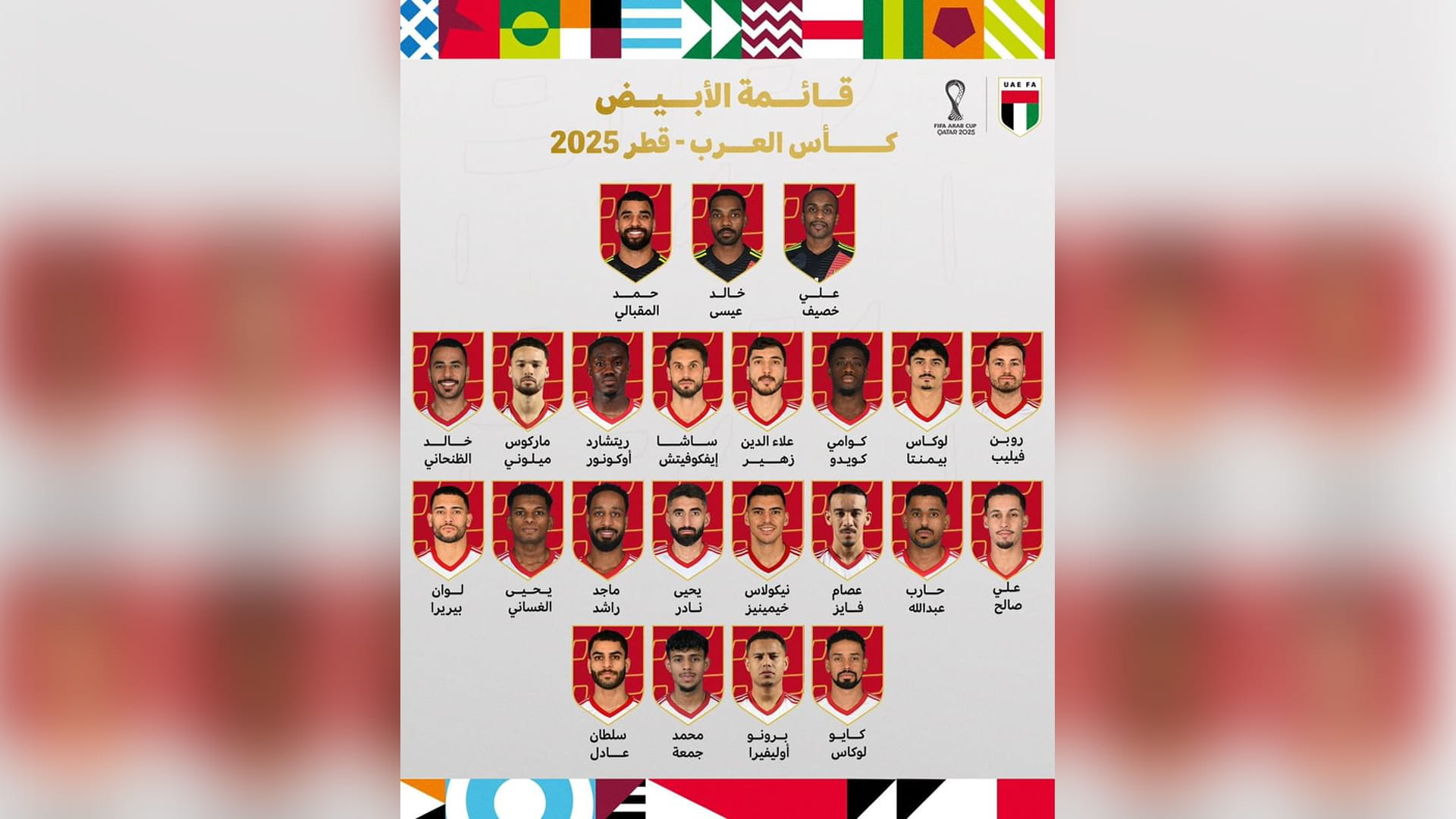 UAE names 23 players for Arab Cup in Qatar