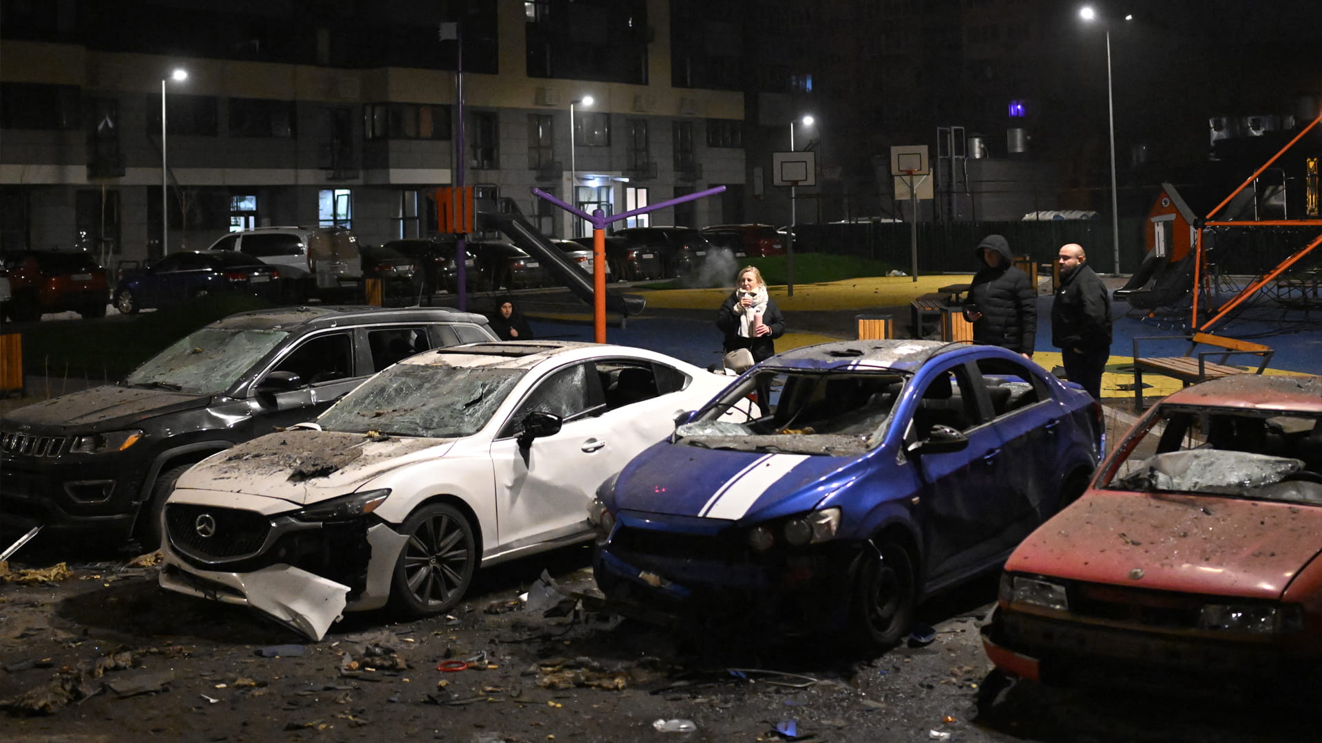  وفاة شخص وإصابة 7 في هجوم روسي بطائرات مسيرة مستهدفاً كييف 