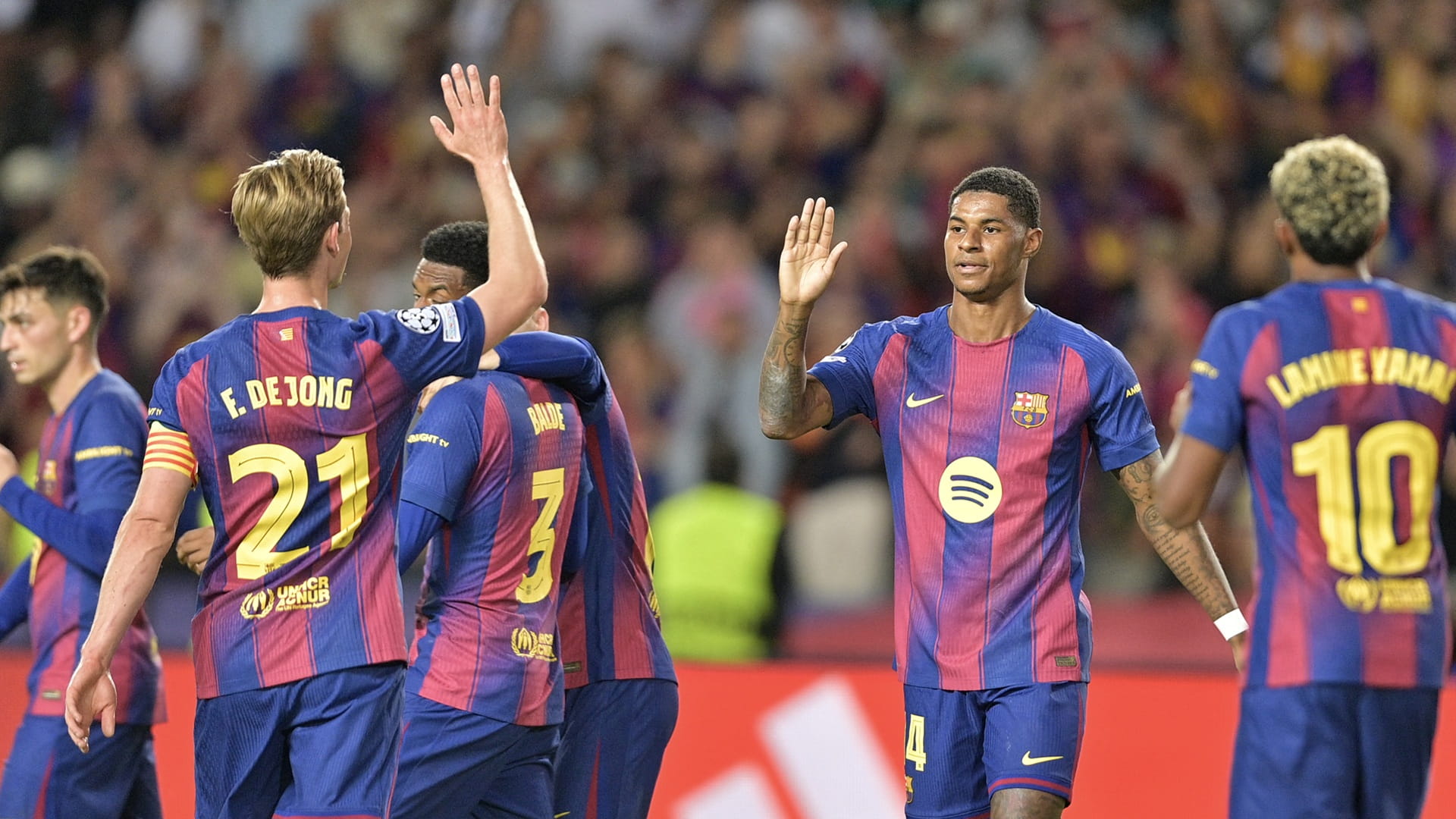 Lopez, Rashford inspire Barca rout of Olympiacos 