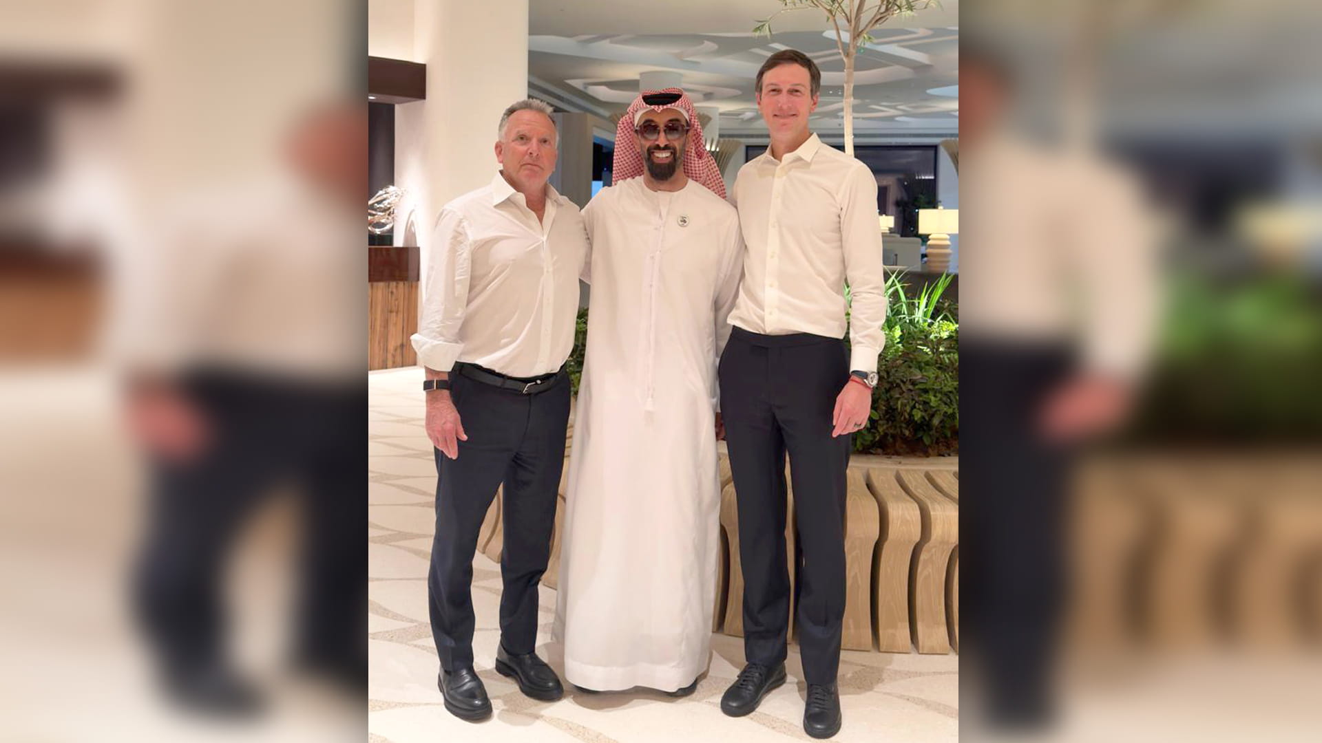 طحنون بن زايد يبحث مع ويتكوف وكوشنر تعزيز الاستقرار في المنطقة 