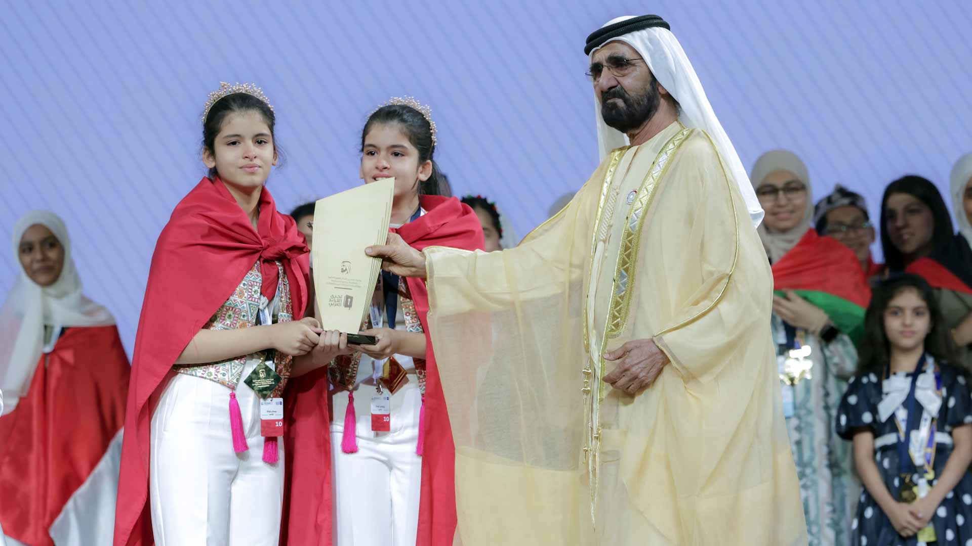 Mohammed bin Rashid crowns Tunisian twins as Arab Reading Champs 