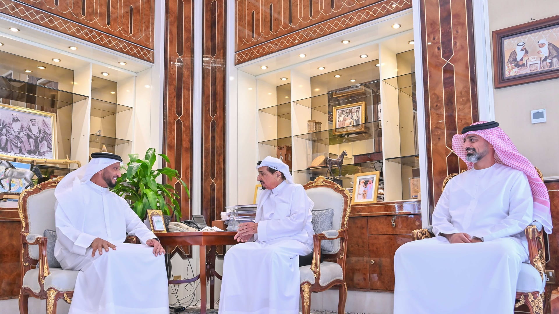 Humaid bin Rashid receives Abdulla Al Hamed 