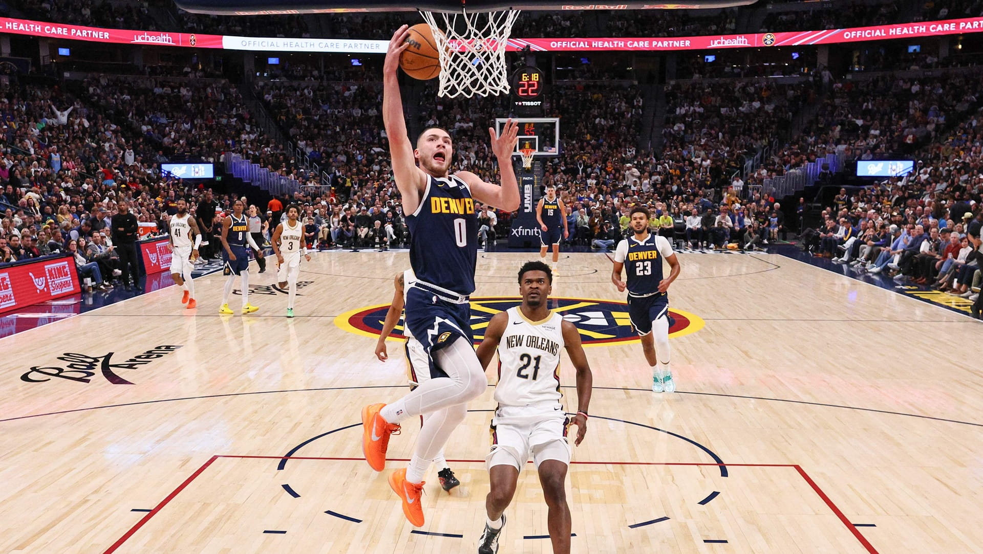 صورة بعنوان: دنفر ناغتس يتخطى نيو أورليانز بيليكانز في السلة الأميركية 