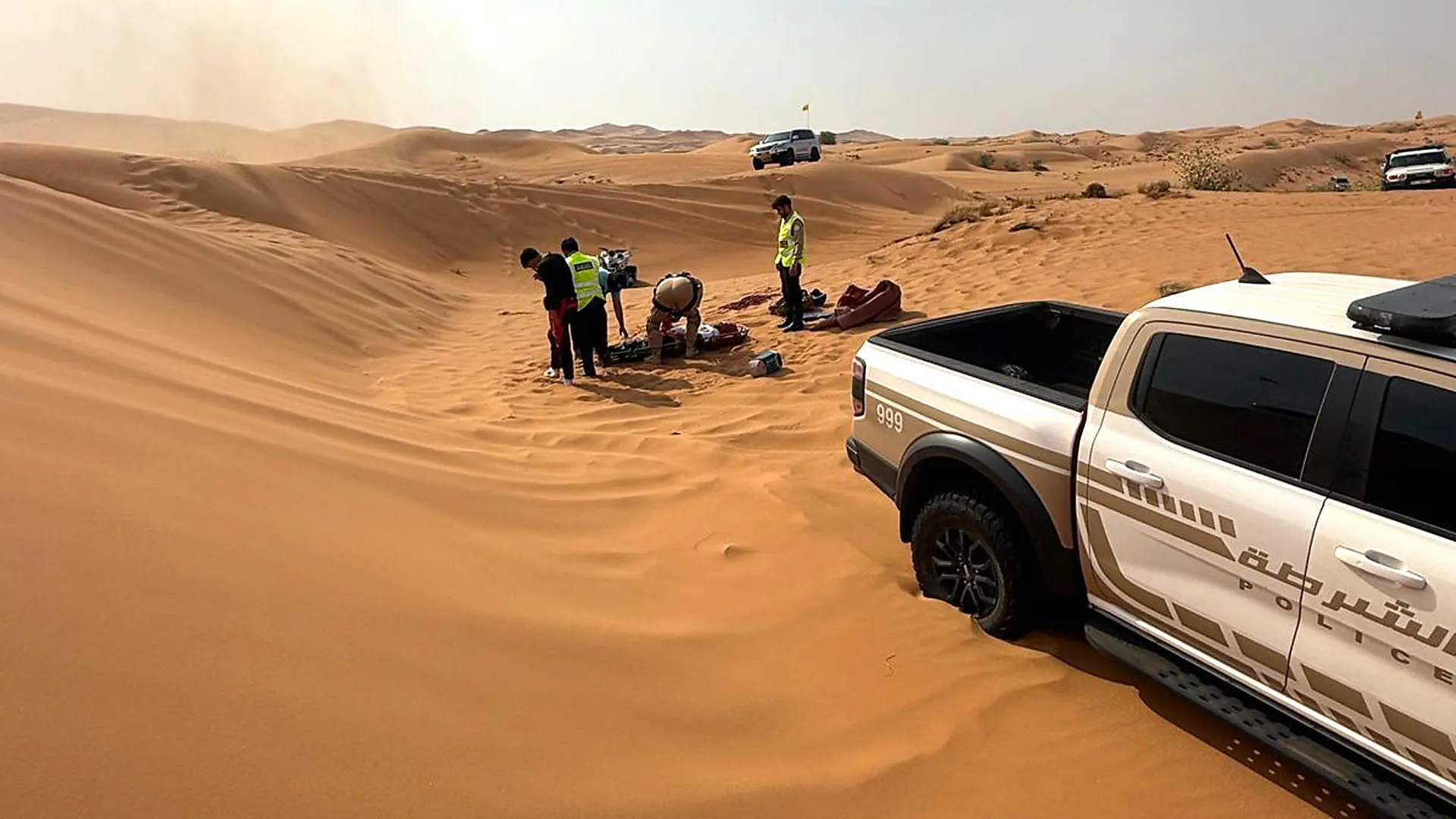 Sharjah Police and National Guard save injured motorcyclist