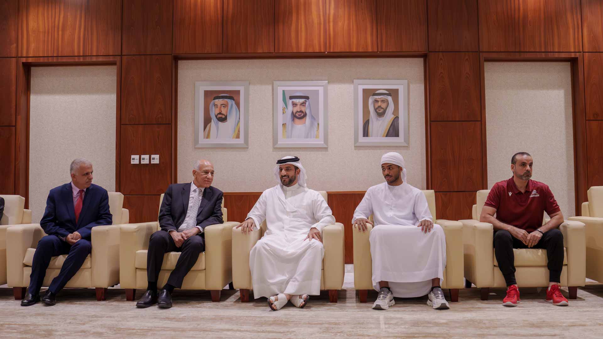 Image for the title: Deputy Ruler meets Sharjah University football team  