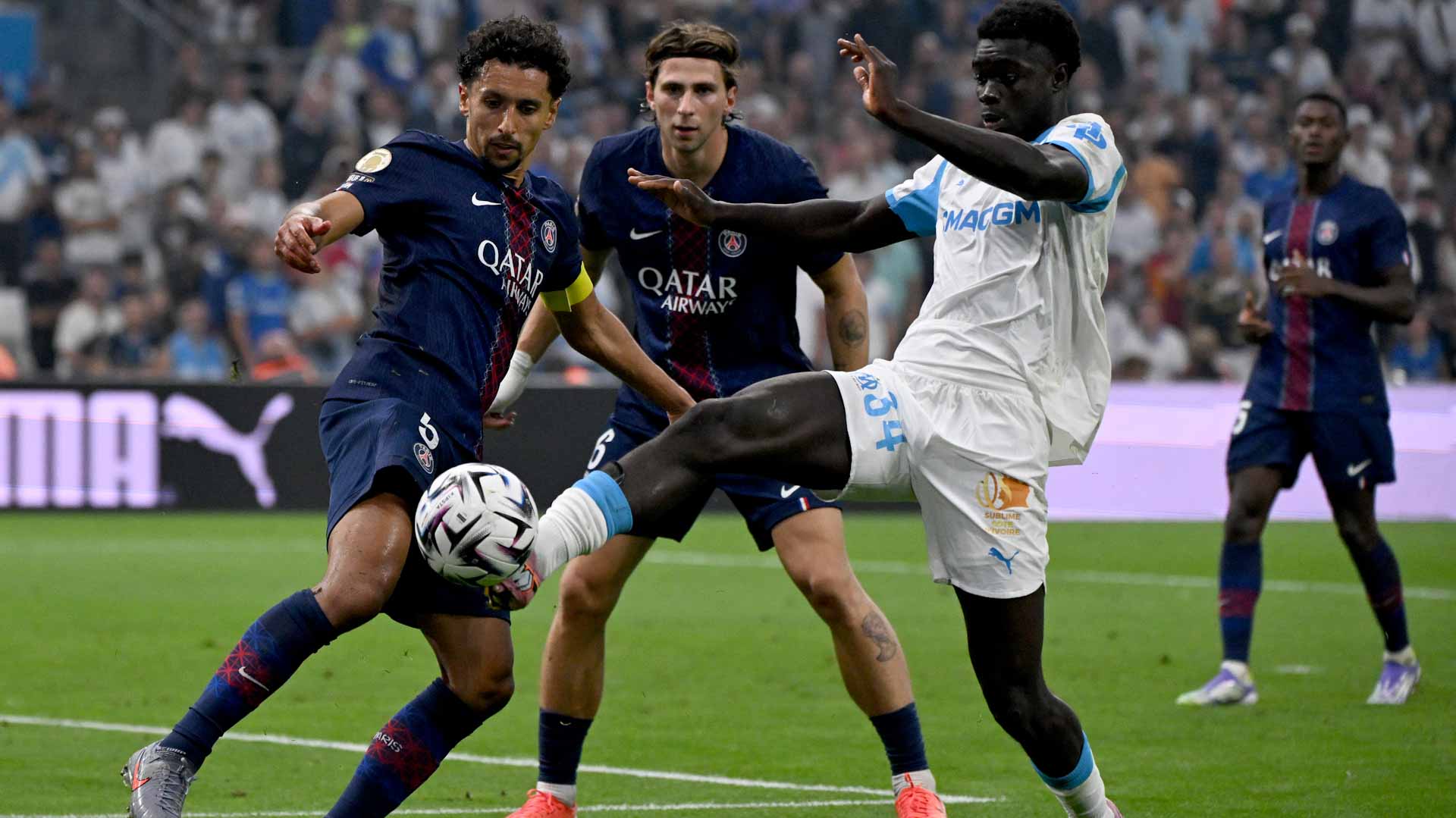 مرسيليا يخطف النقاط الثلاث من أمام سان جيرمان في الدوري الفرنسي 