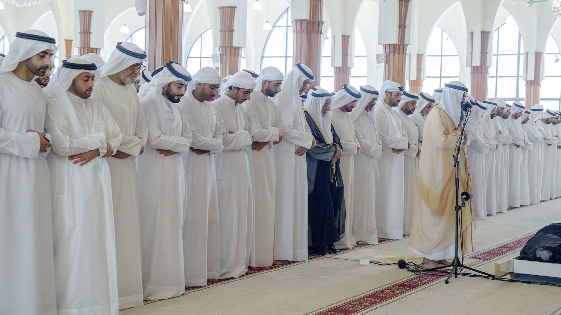 Image for the title: Sharjah Ruler performs funeral prayer for Sultan bin Khalid 