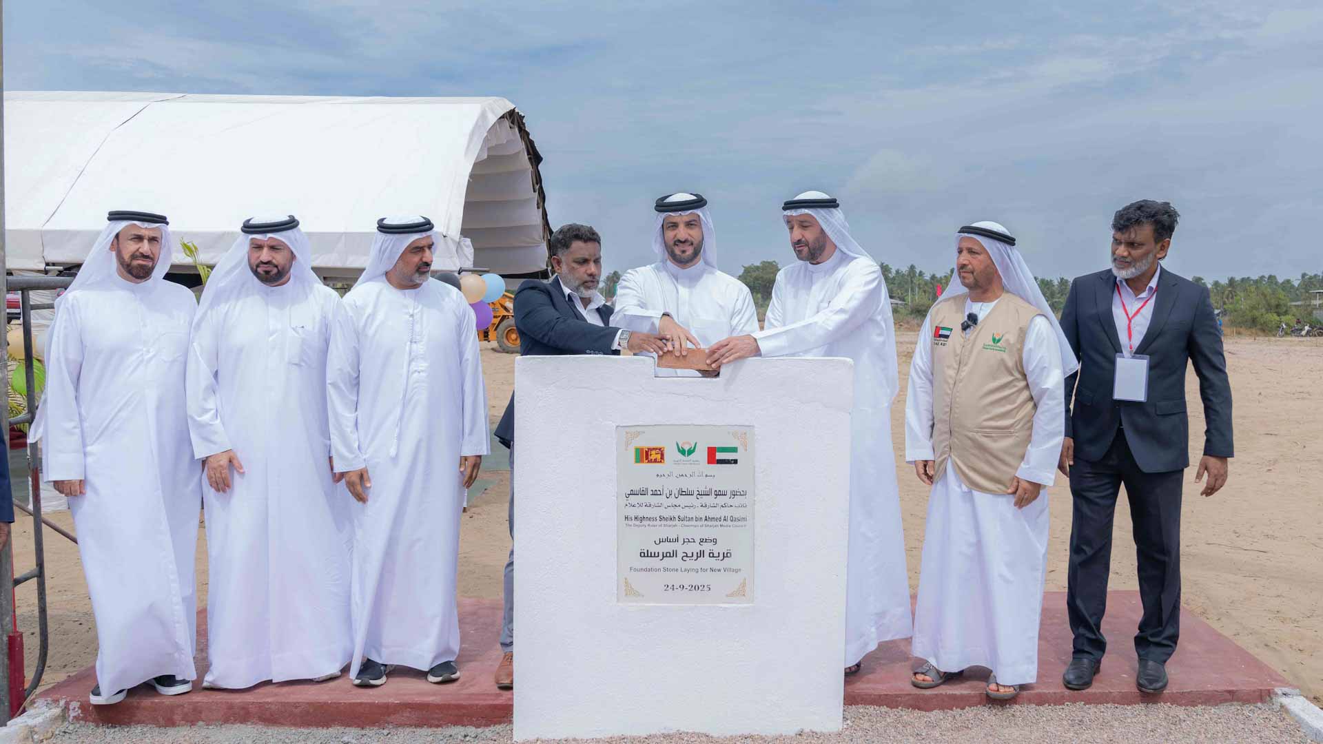 Sultan bin Ahmed lays foundation for Al Reeh Al Mursalah Village 