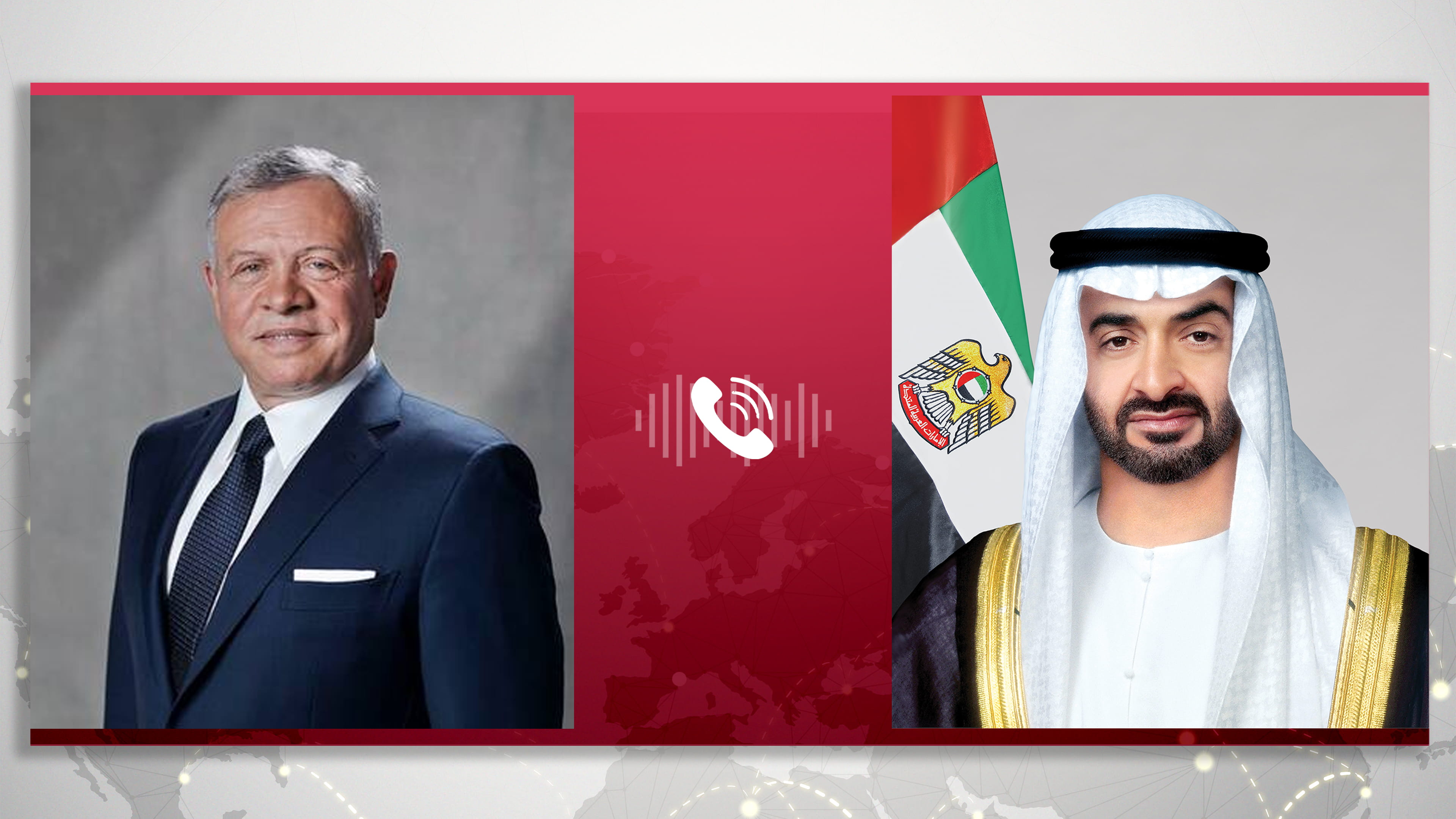 رئيس الدولة وملك الأردن يبحثان التعاون المشترك والتطورات الإقليمية