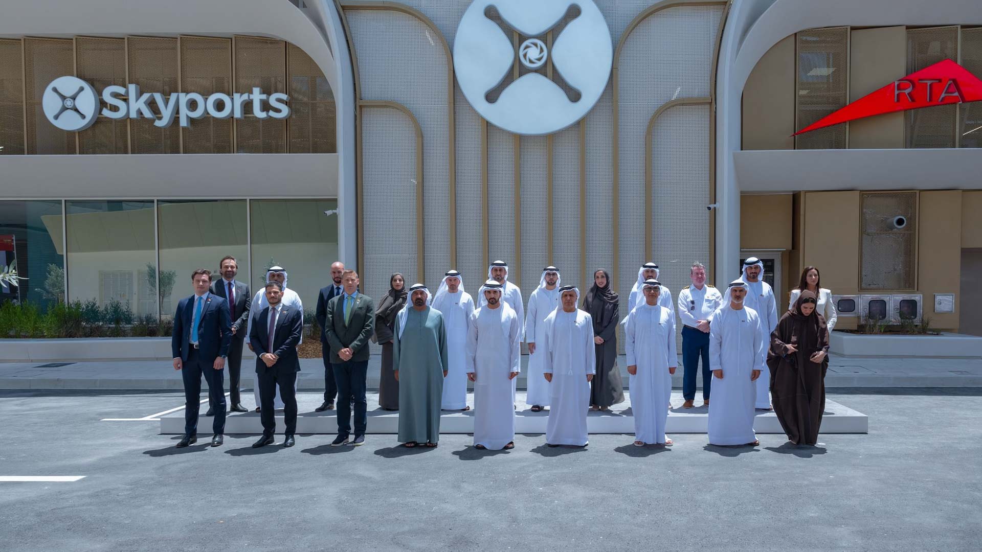 Hamdan bin Mohammed reviews Dubai Air Taxi station near DXB