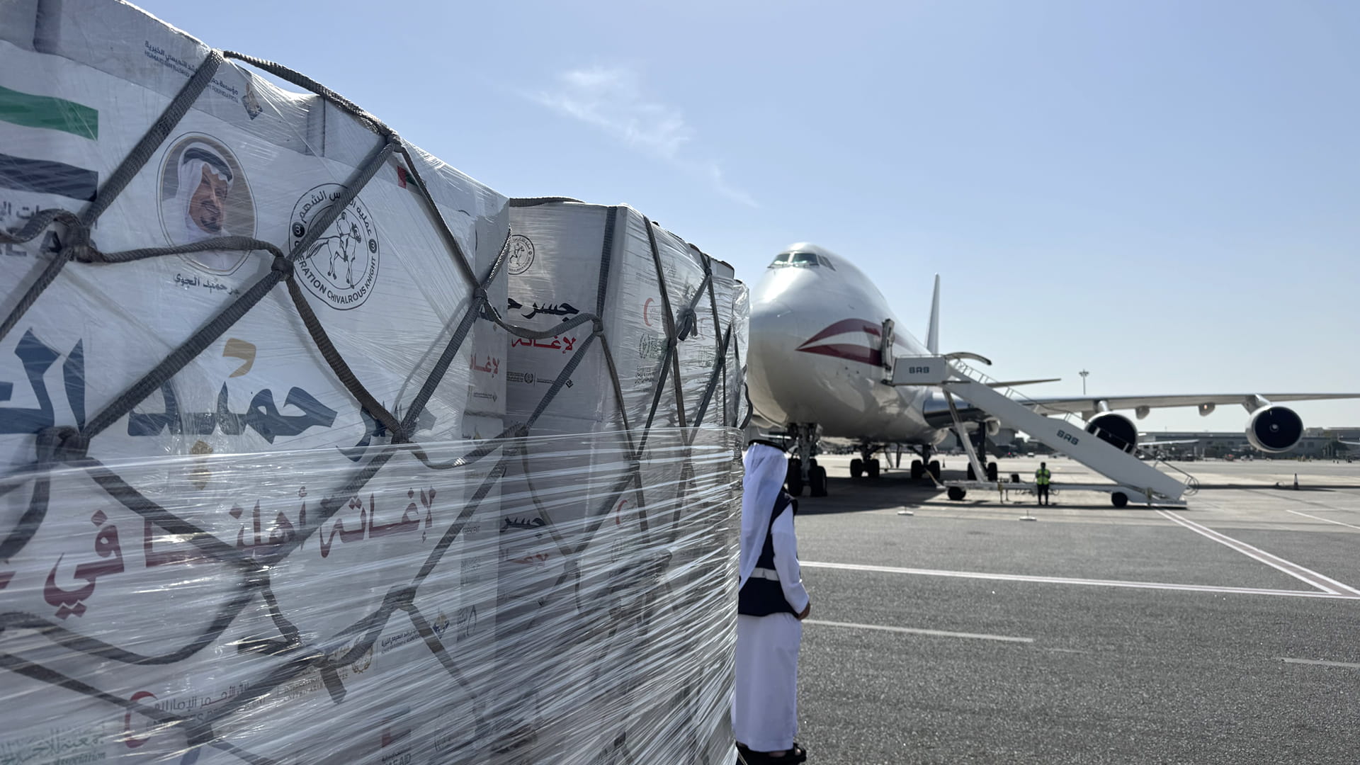 Humaid Air bridge delivers 100 tonnes of aid to Gaza