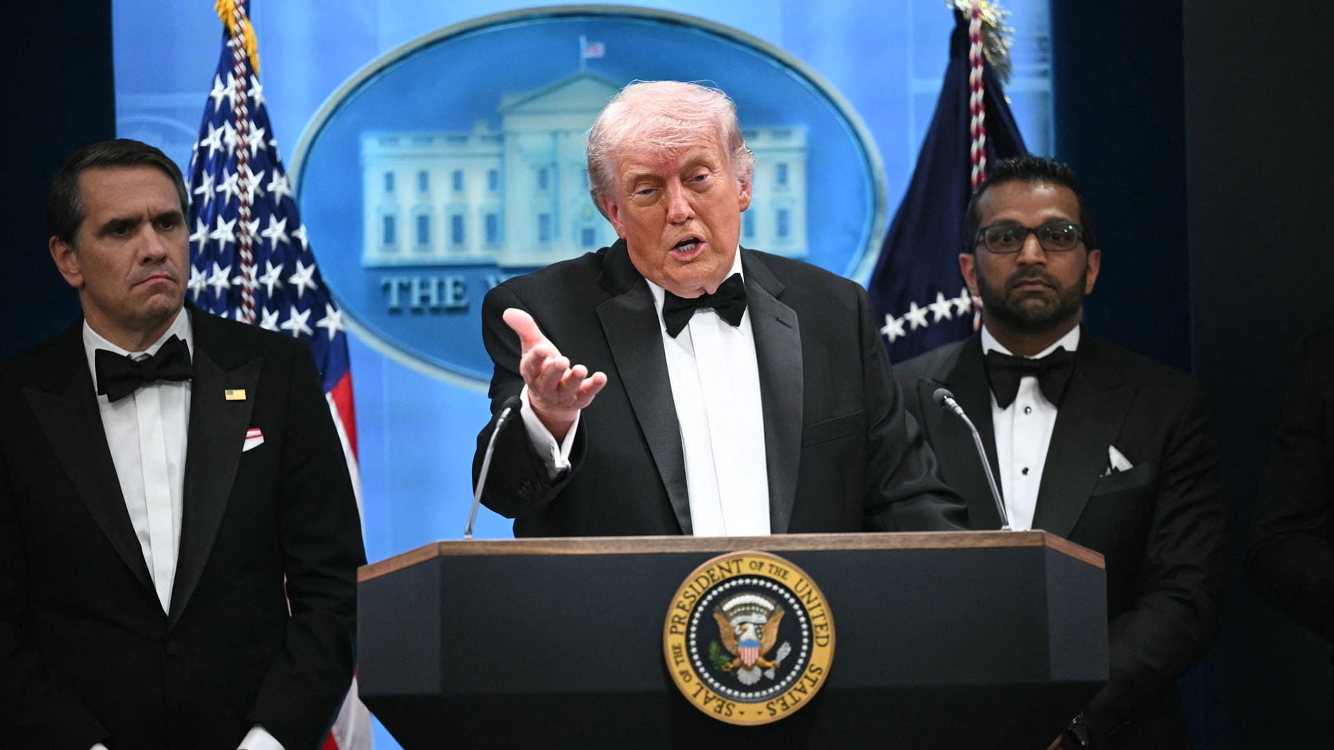 Image for the title: White House dinner disrupted after gunfire incident 