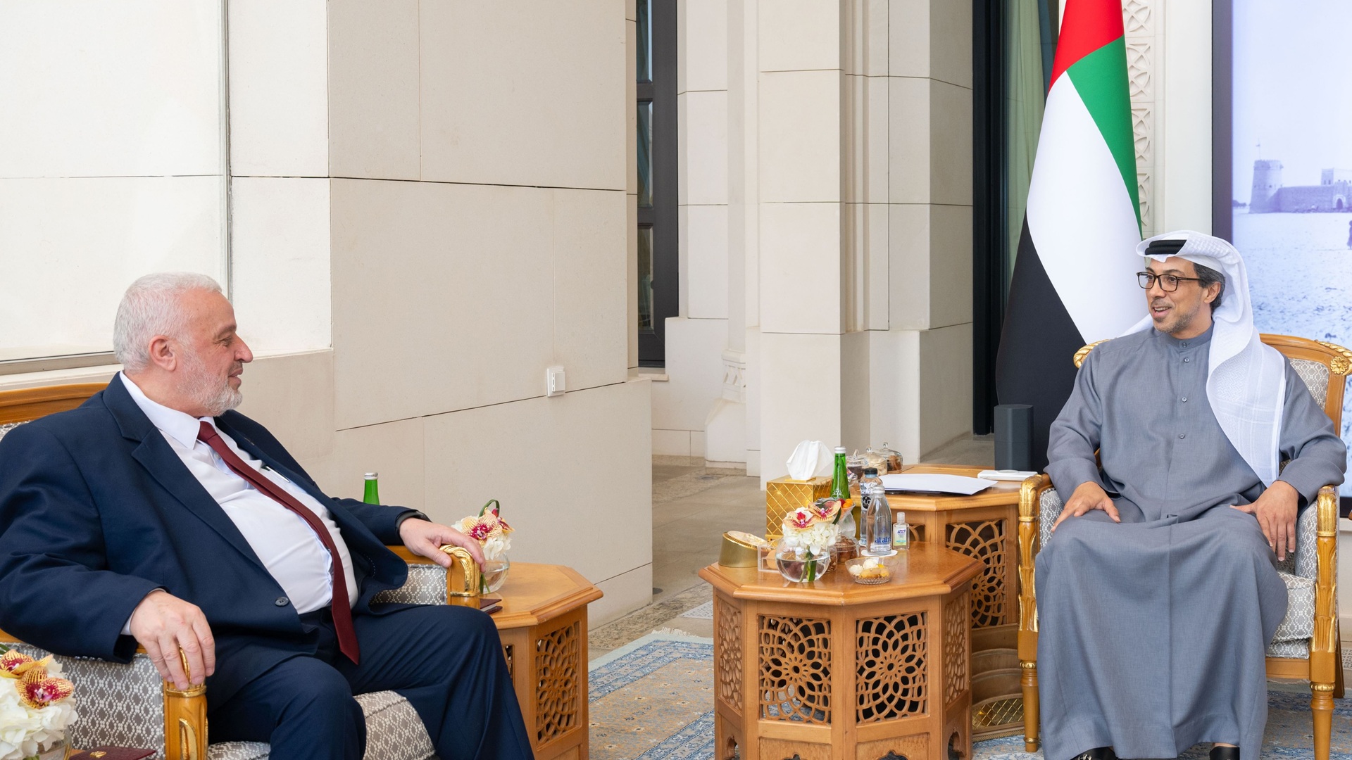 Mansour bin Zayed meets Syria’s minister in Abu Dhabi