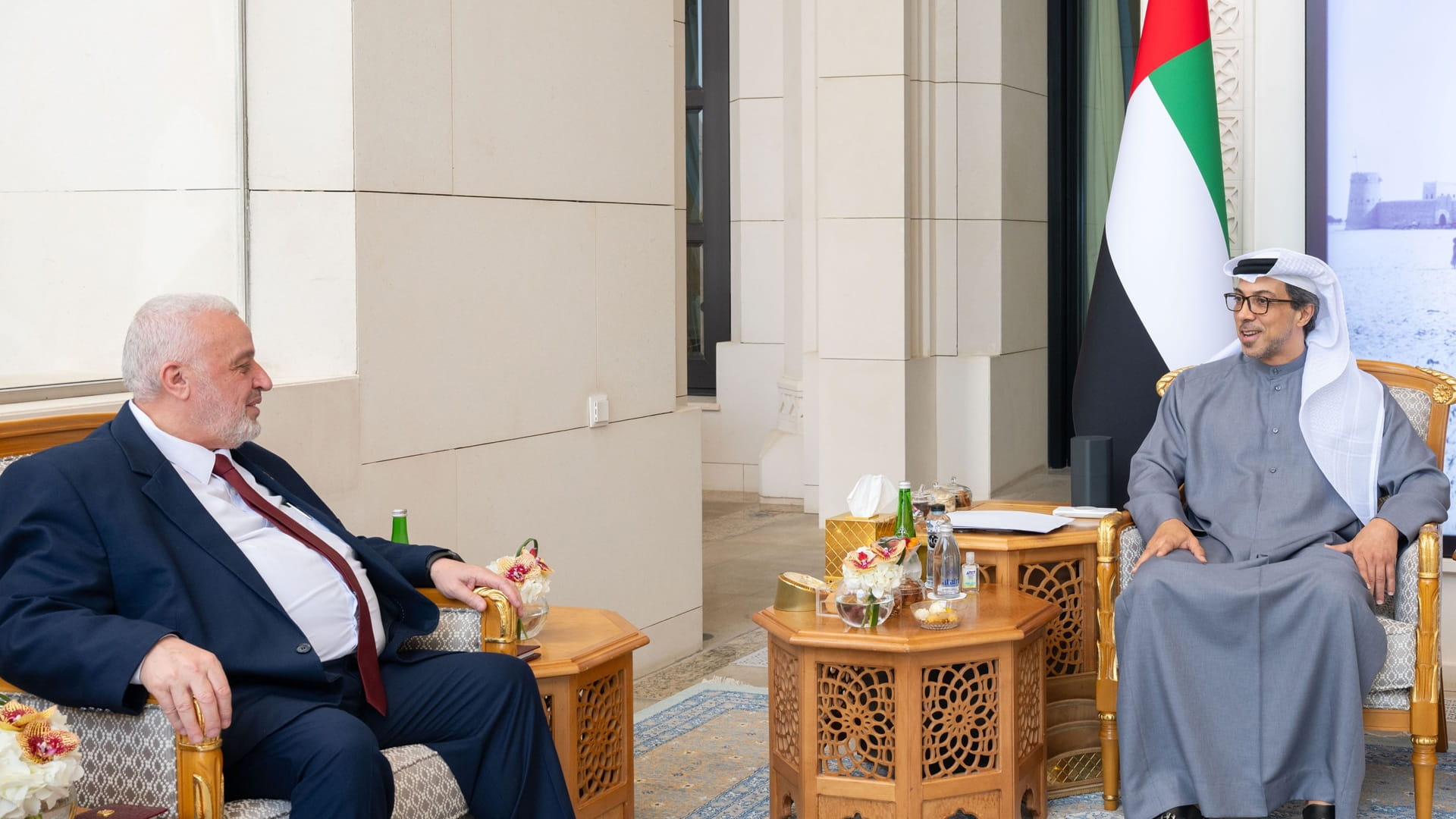 Mansour bin Zayed meets Syria’s minister in Abu Dhabi 