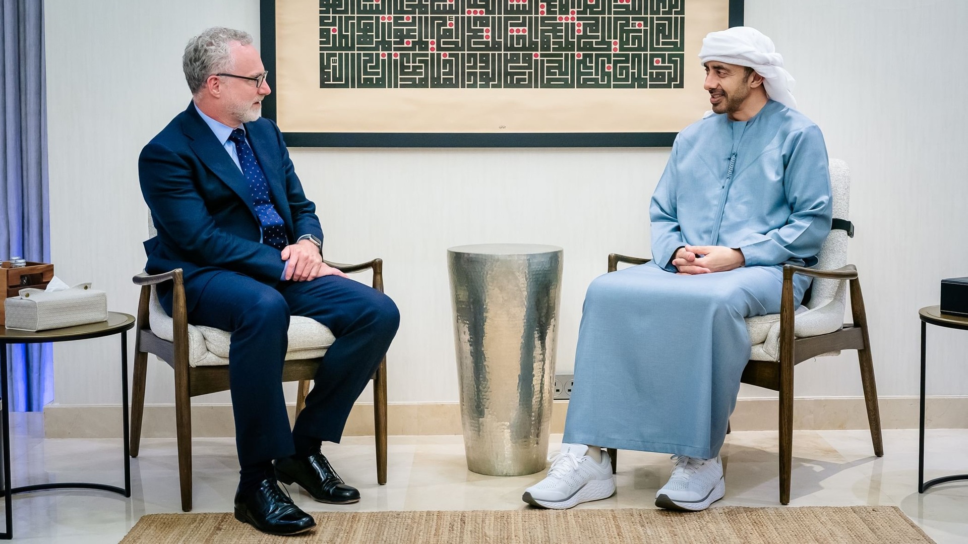Abdullah bin Zayed receives Canadian PMs Senior Advisor 