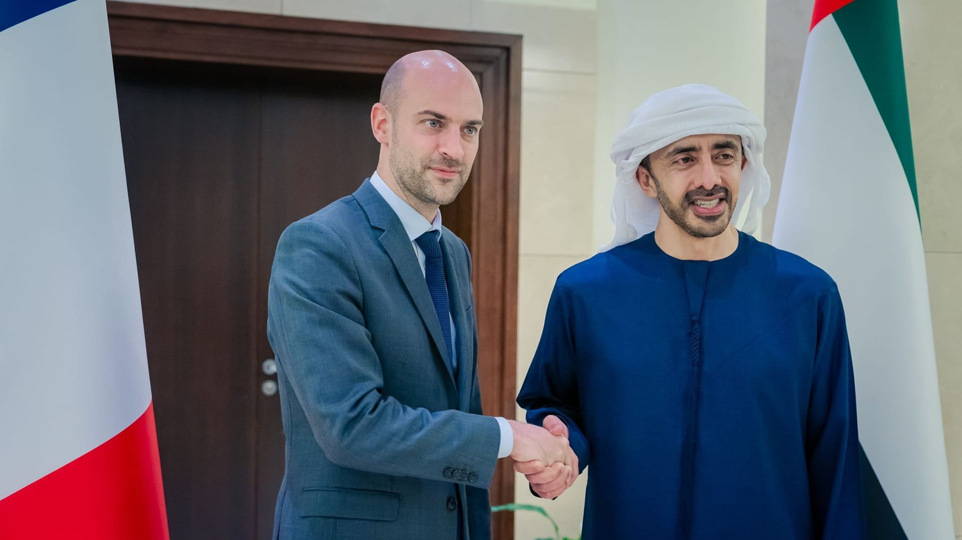 Abdullah bin Zayed, French FM review regional developments 
