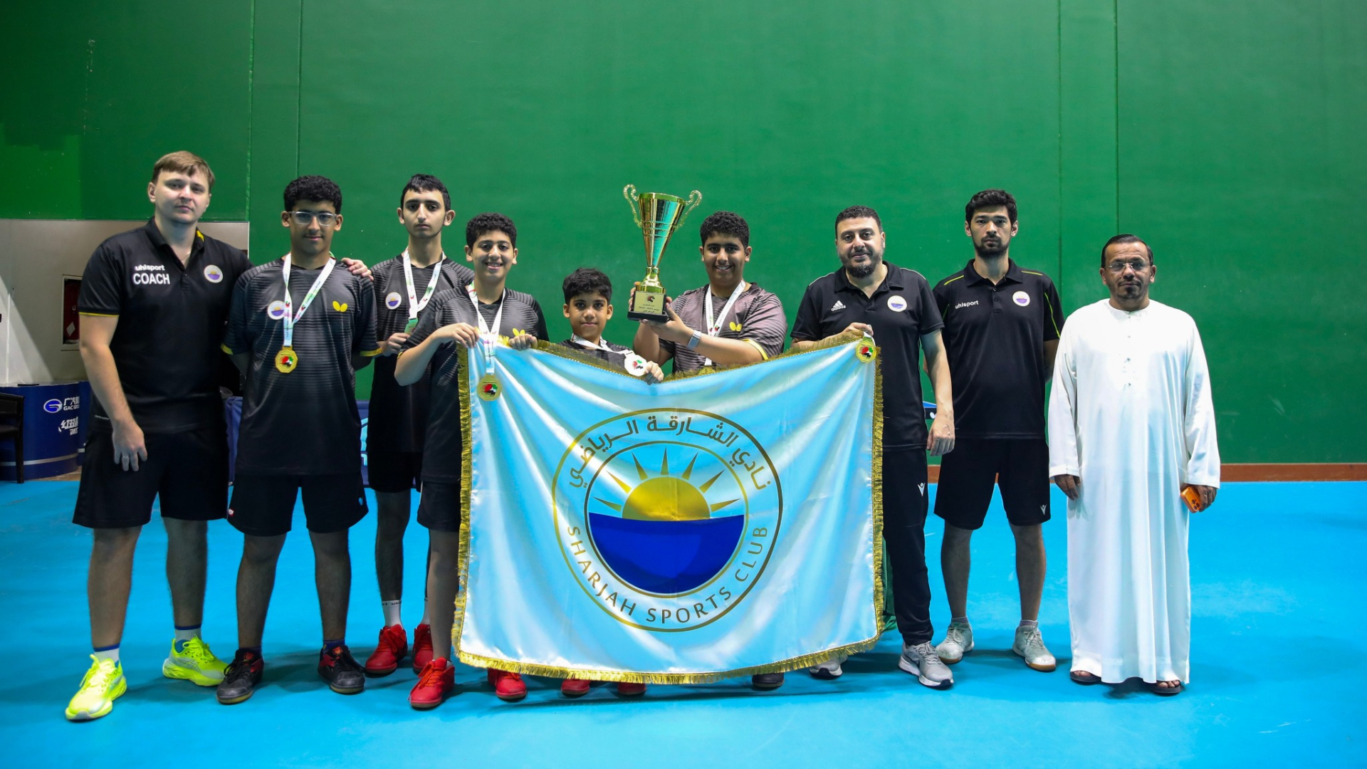 Image for the title: Sharjah crowned champions of the Junior Table Tennis League 
