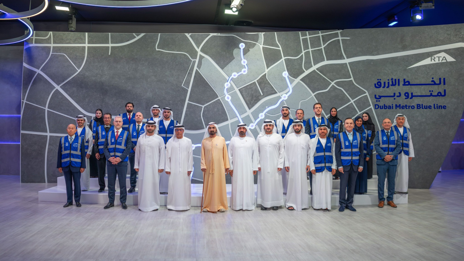 Image for the title: Mohammed bin Rashid launches tunnelling works for Metro Blue Line 