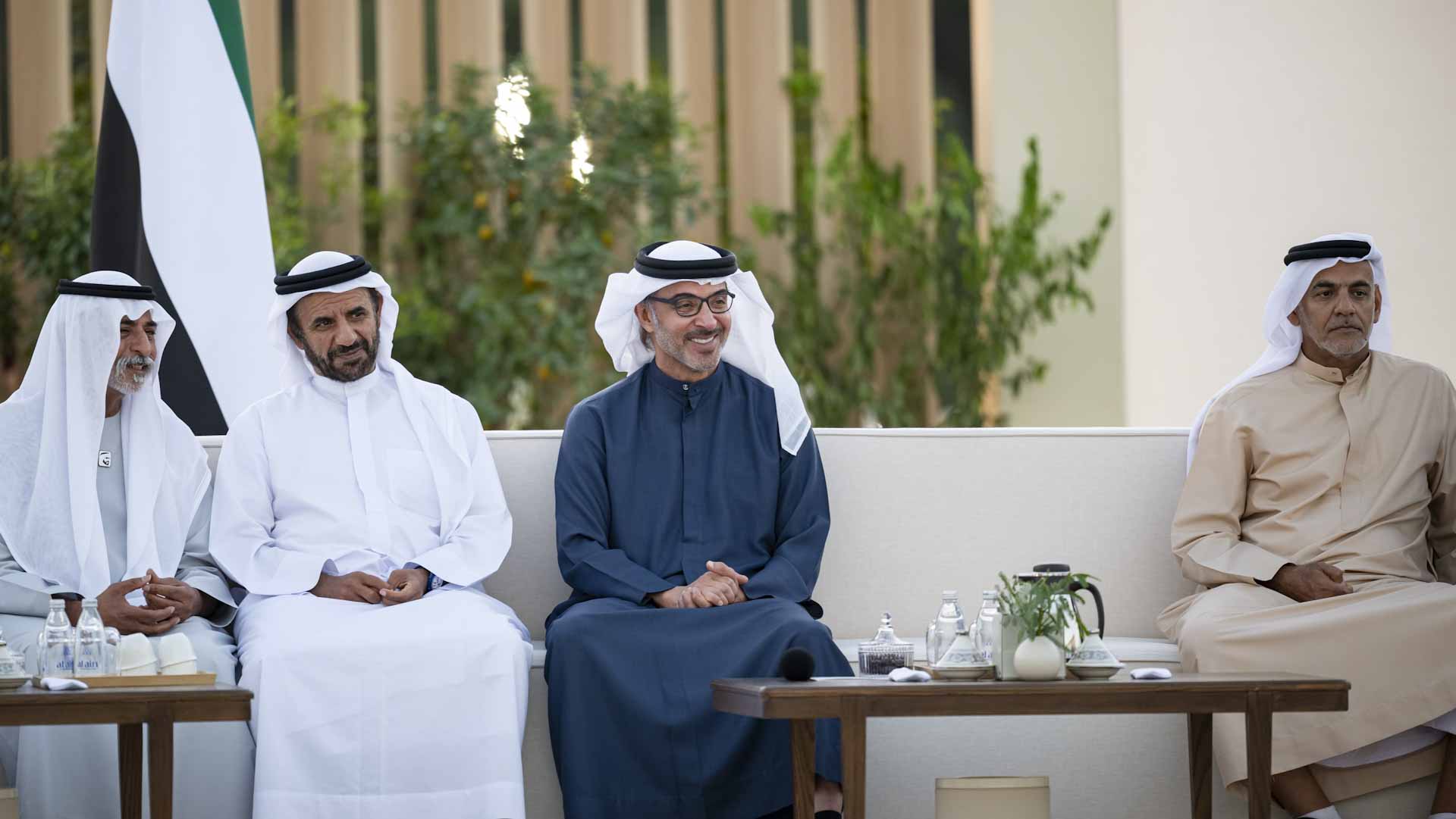 Hazza bin Zayed receives employees extending Ramadan greetings