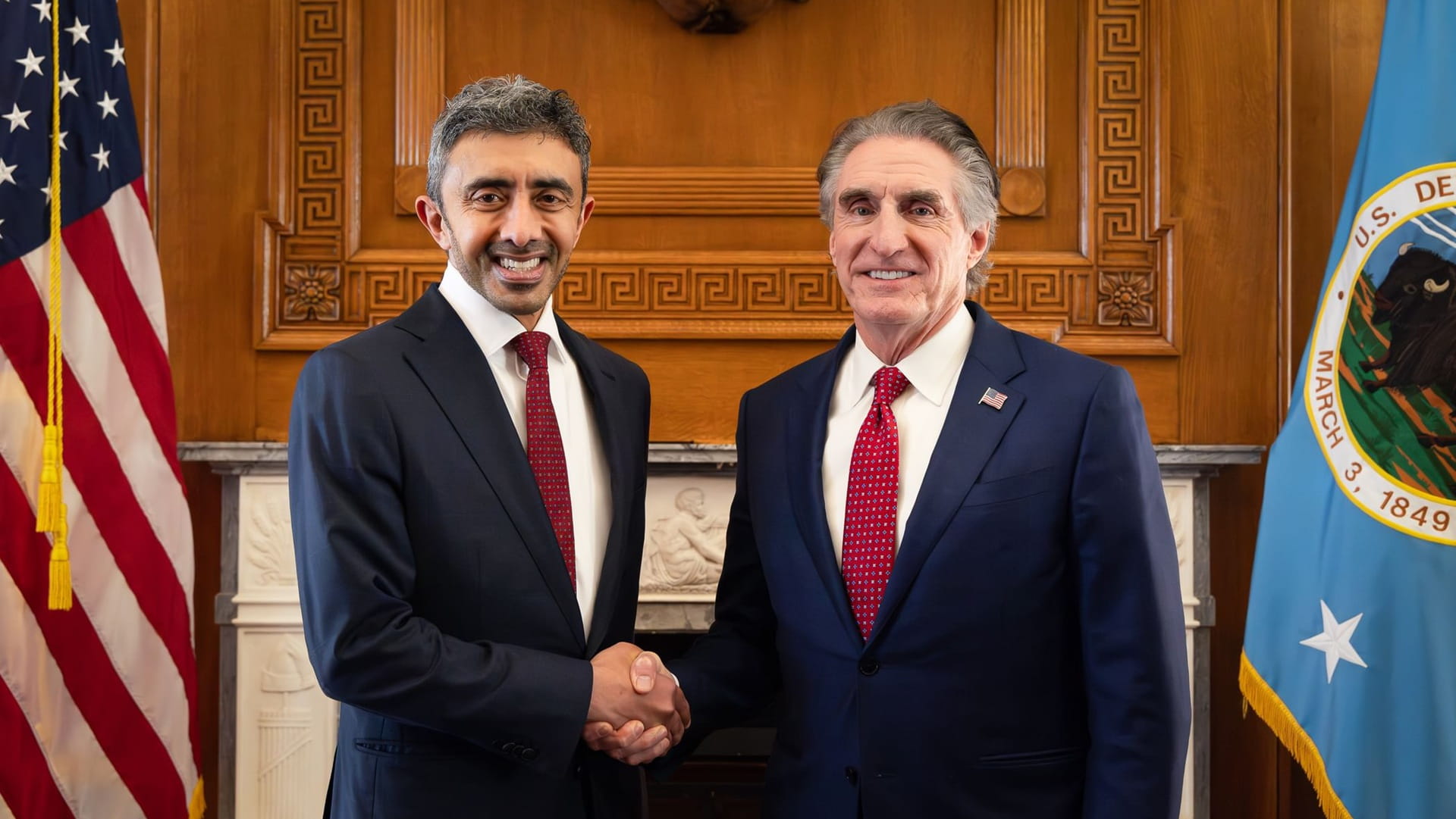 Abdullah bin Zayed meets US Secretary of Interior in Washington