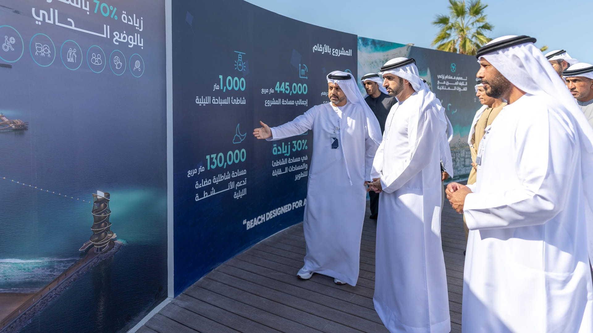 صورة بعنوان: حمدان بن محمد يعتمد مخطط تطوير مشروع شاطئ "أم سقيم" 