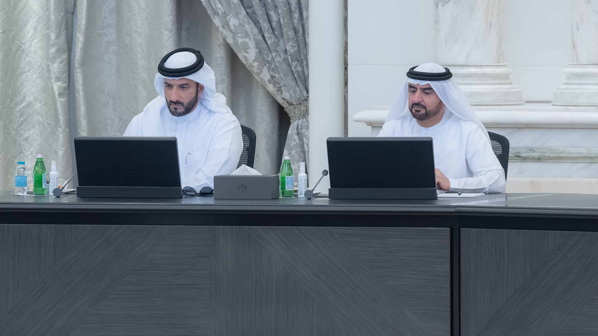 Sultan bin Ahmad and Abdullah bin Salem Al Qasimi at the meeting