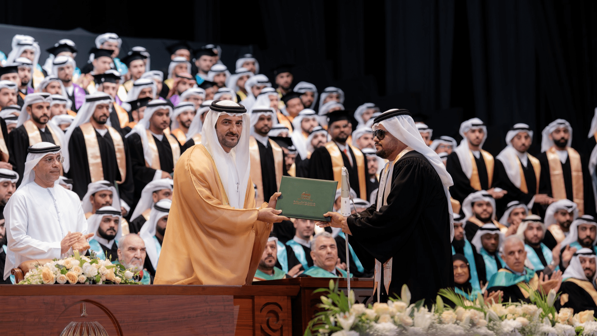 His Highness presenting certificates