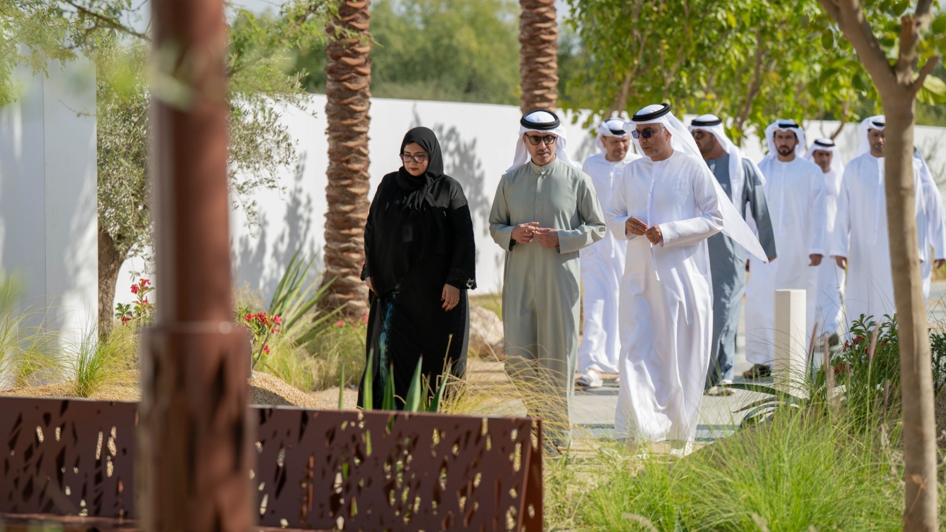 Hazza bin Zayed visits Al Sarooj Park reviews updated facilities following redevelopment 