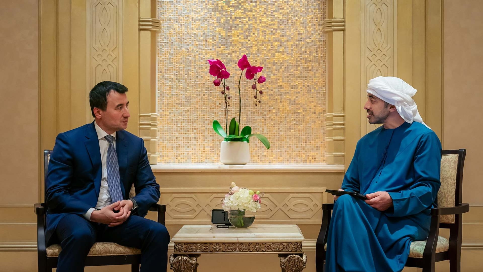 Image for the title: UAE FM, Uzbek Deputy PM boost cooperation at Sustainability Week 