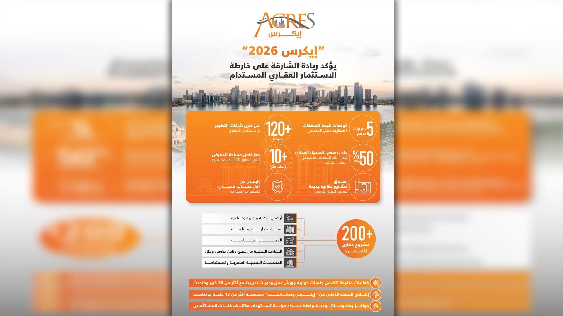 "إيكرس 2026" ينطلق 21 يناير في إكسبو الشارقة بمشاركة 120 عارضاً 