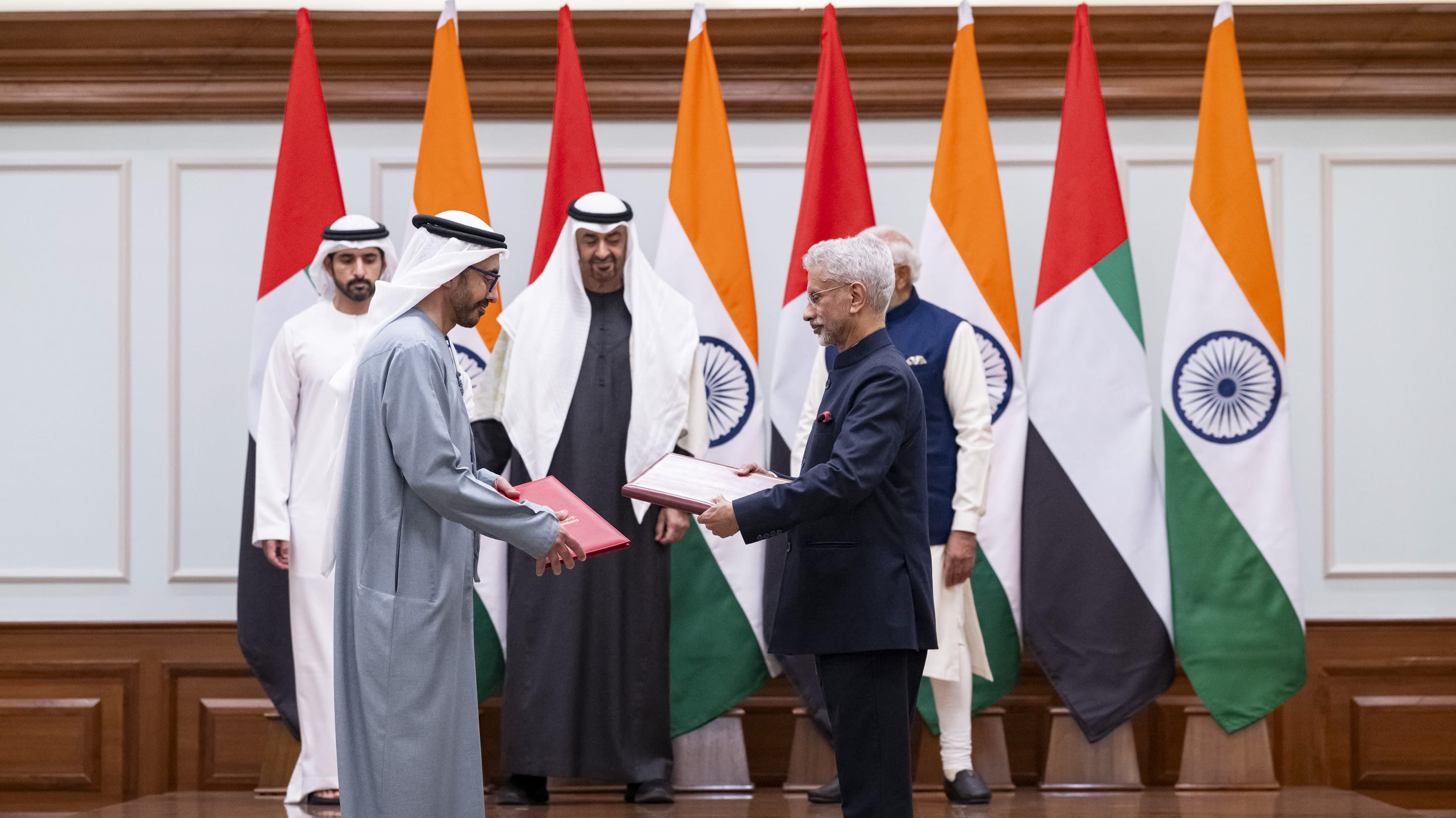 رئيس الدولة ورئيس وزراء الهند يشهدان تبادل اتفاقيات ومذكرات تفاهم 