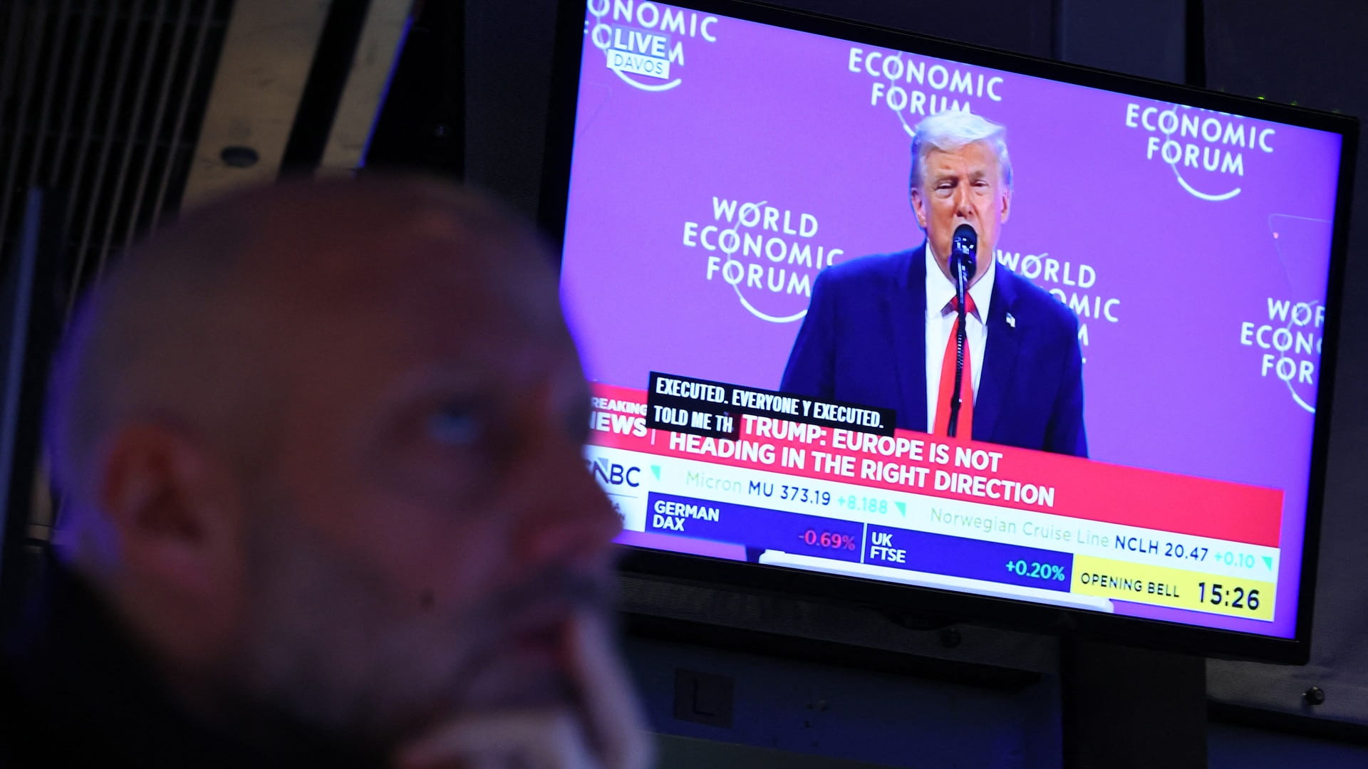 Stocks track Wall St rally as Trump cools tariff threats in Davos