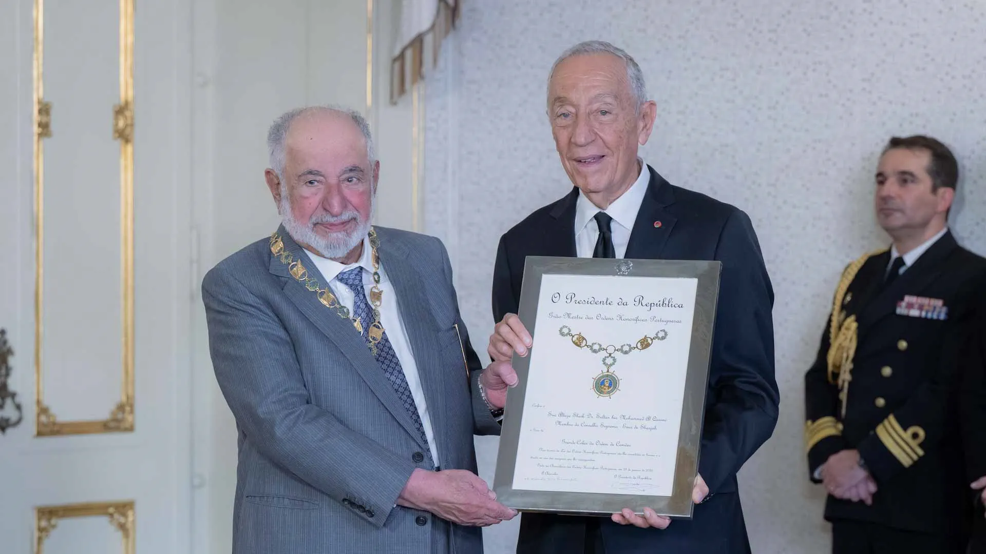 Sharjah Ruler receives Portugal’s Grand Collar of Order of Camões