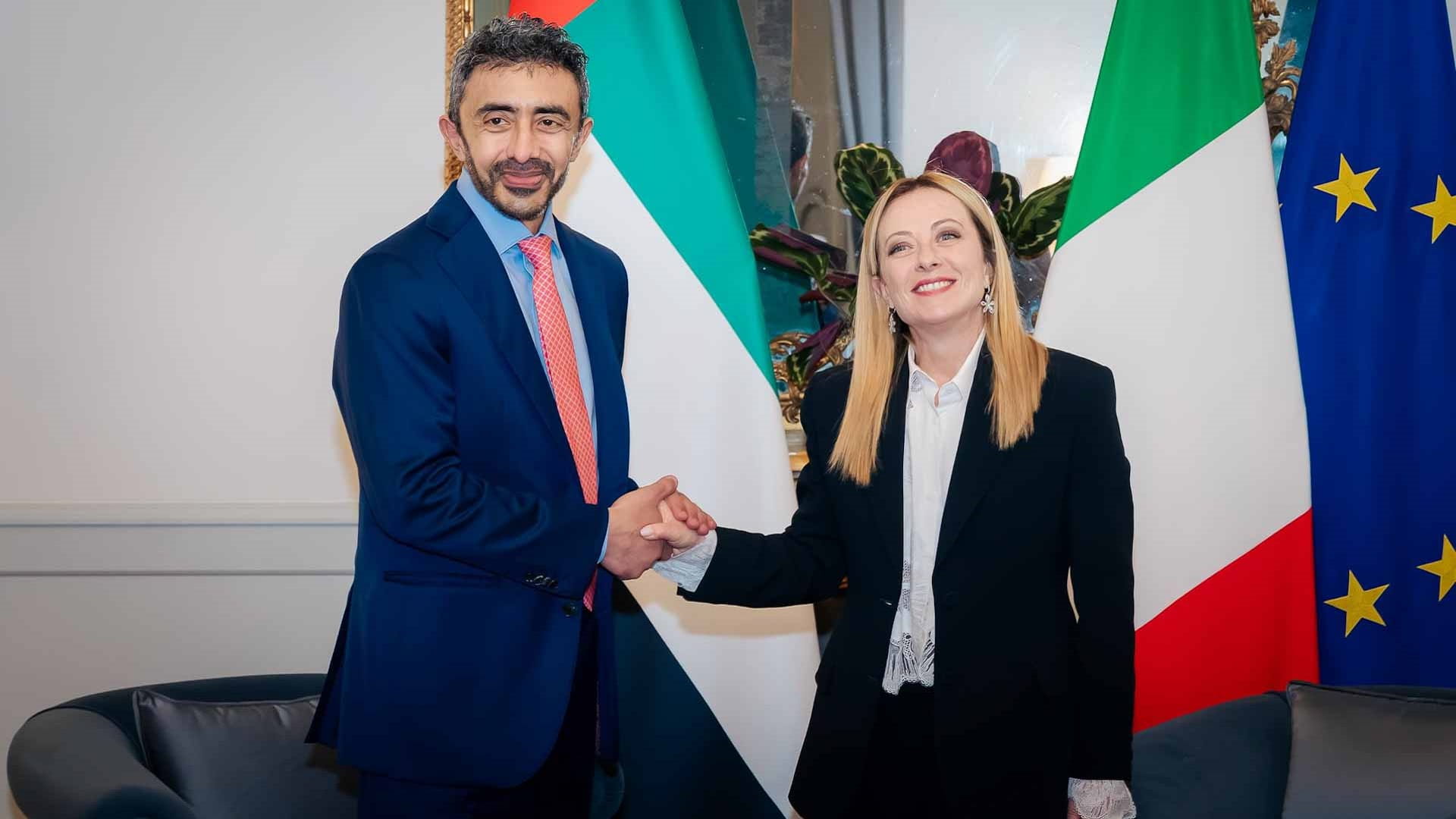 Abdullah bin Zayed meets Italian PM on ties and security  