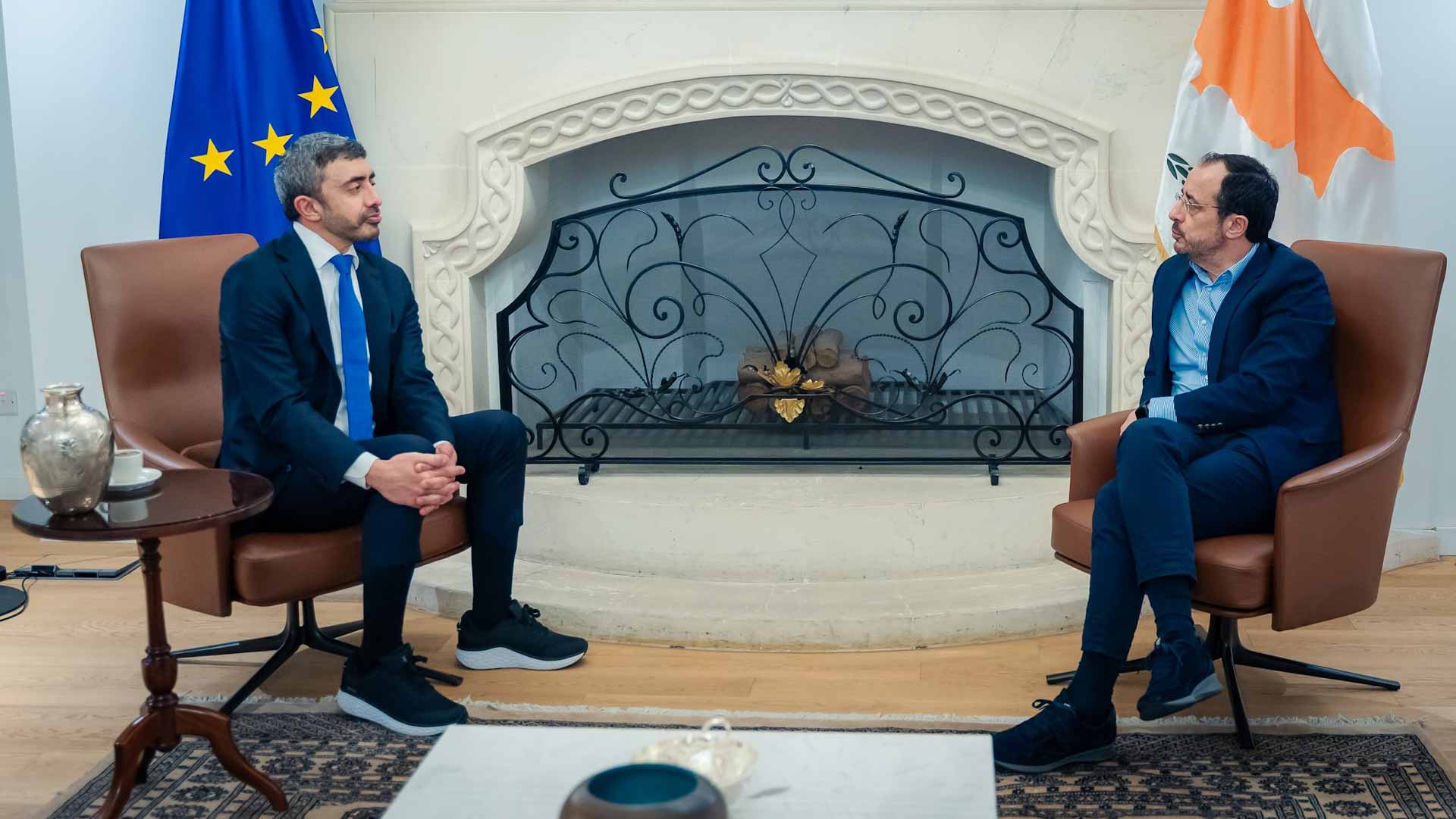 President of Cyprus receives Abdullah bin Zayed 