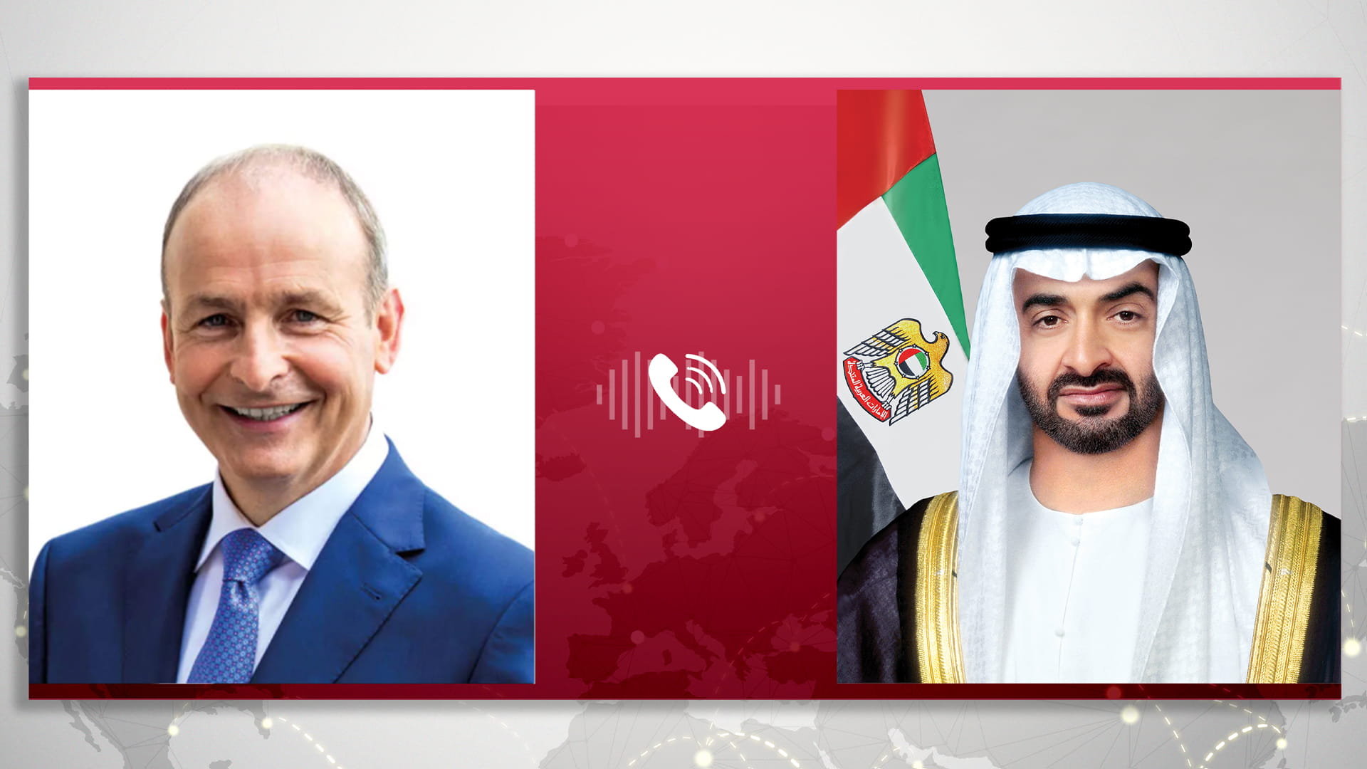 Image for the title: UAE President, Irish Prime Minister discuss regional security 