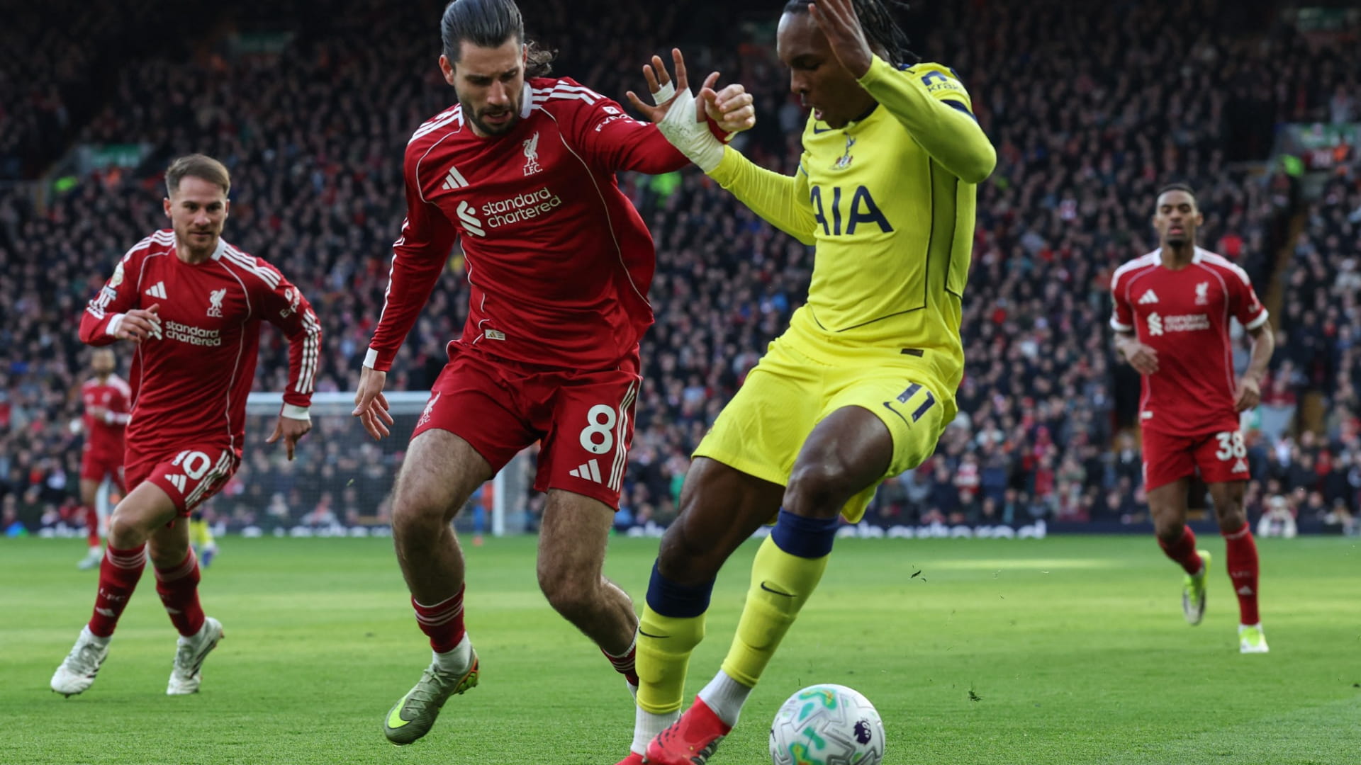 Image for the title: Liverpool Stumble Against Tottenham in the Premier League 