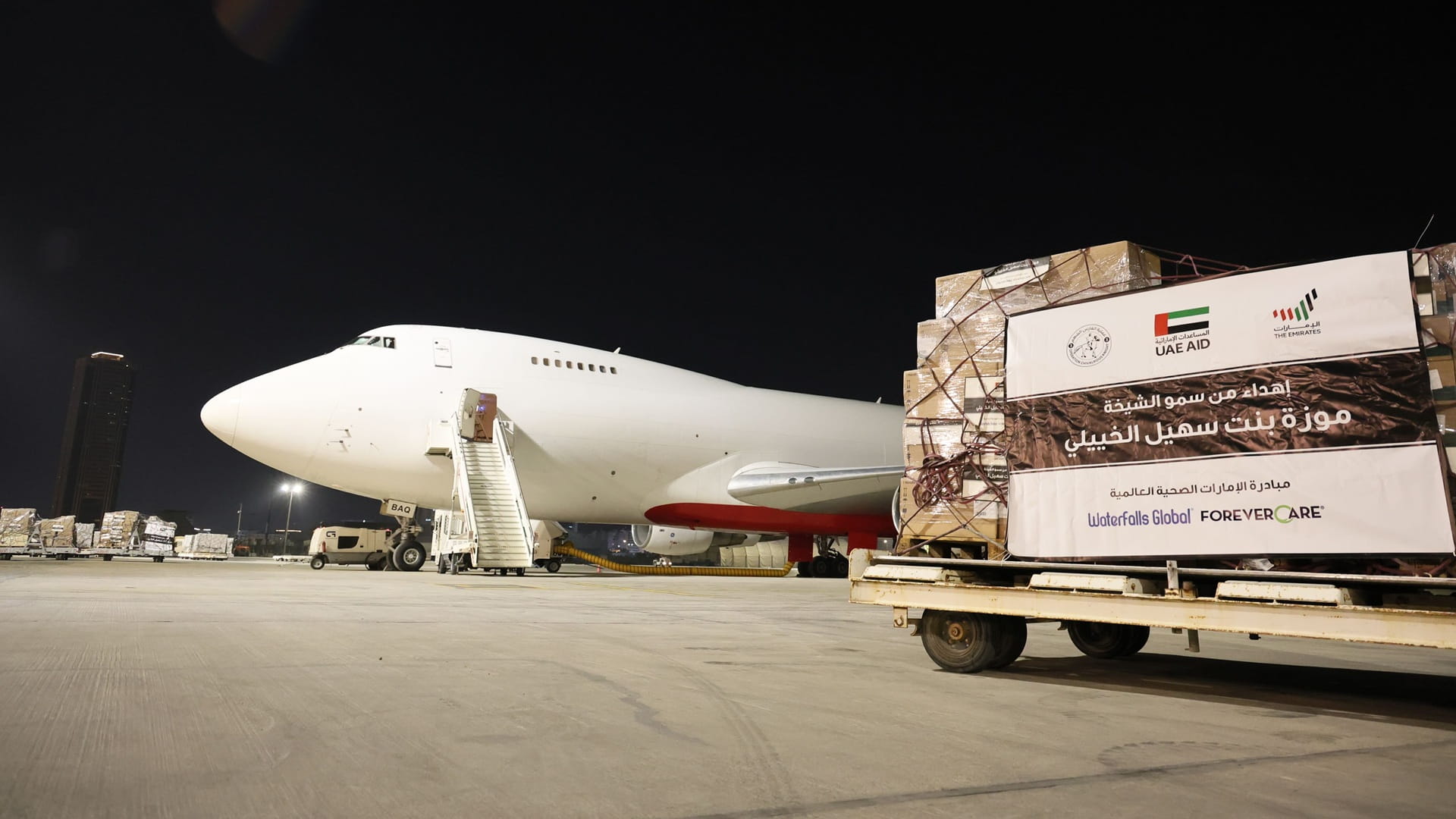 صورة بعنوان: الإمارات ترسل شحنة أدوية عاجلة إلى قطاع غزة ضمن "الفارس الشهم 3" 