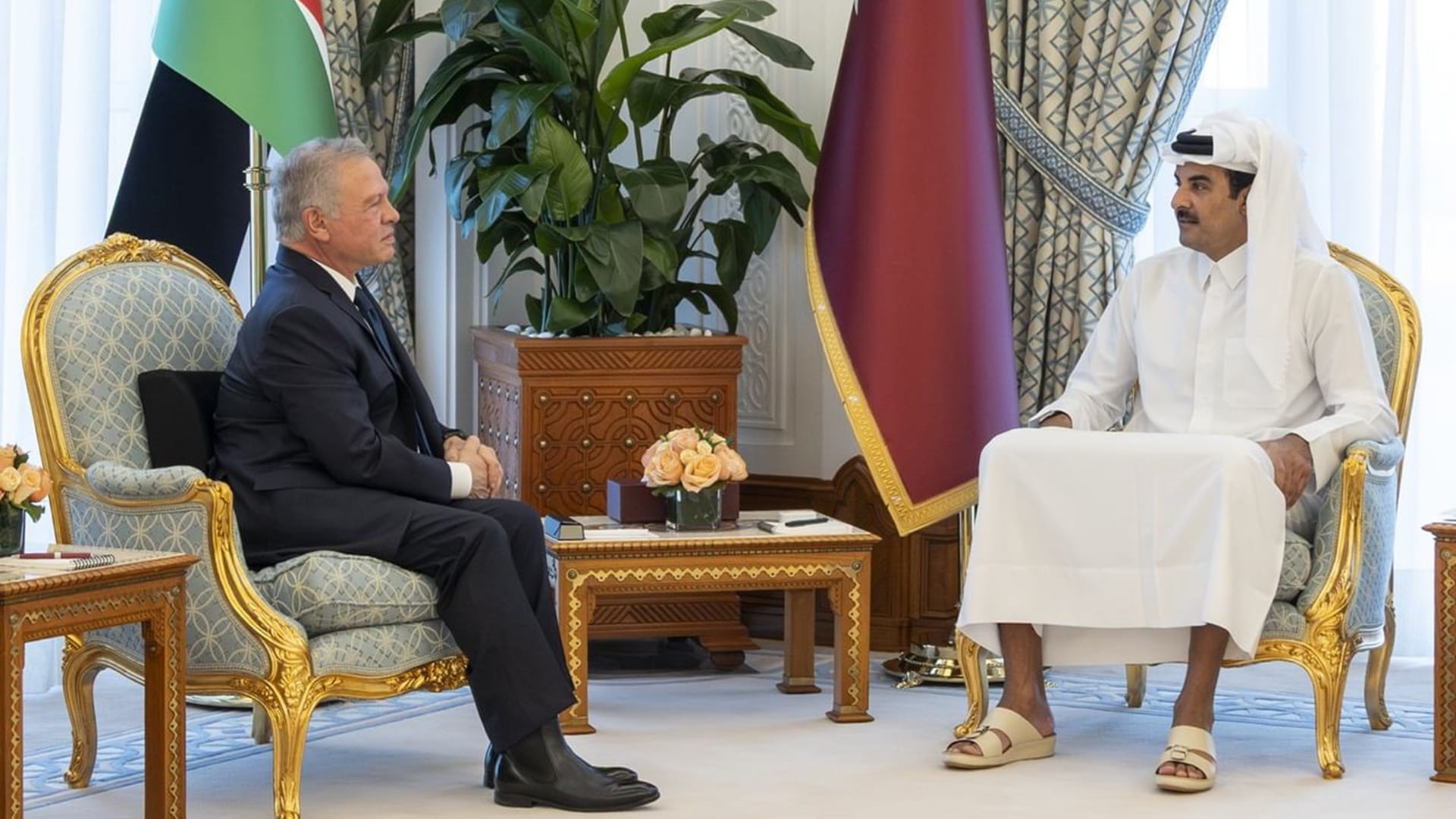 صورة بعنوان: أمير قطر وملك الأردن يبحثان تطورات الأوضاع في المنطقة 