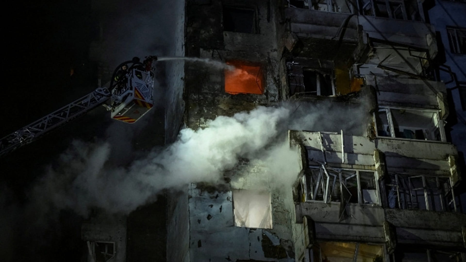 Russian drone, missile attack causes damage and fires in Ukraine