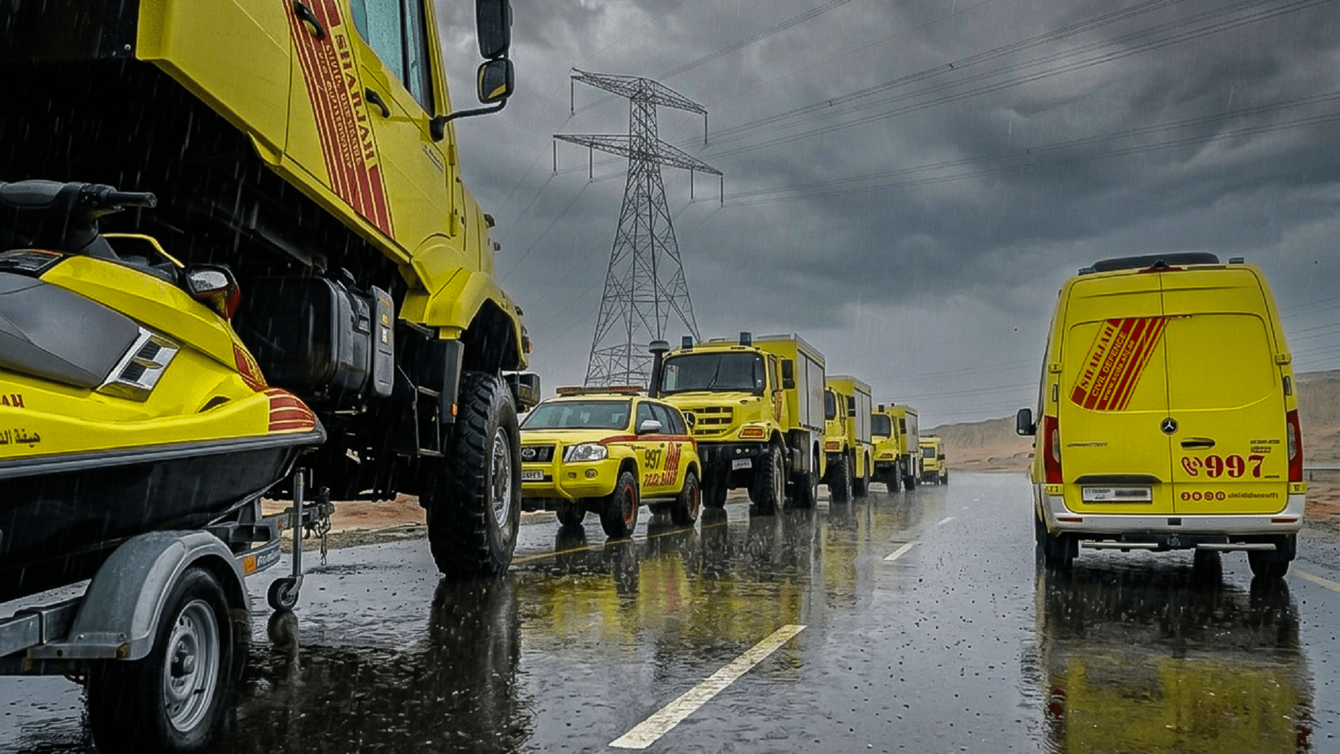 "الشارقة للدفاع المدني" تكثف استعداداتها مع استمرار الحالة الجوية
