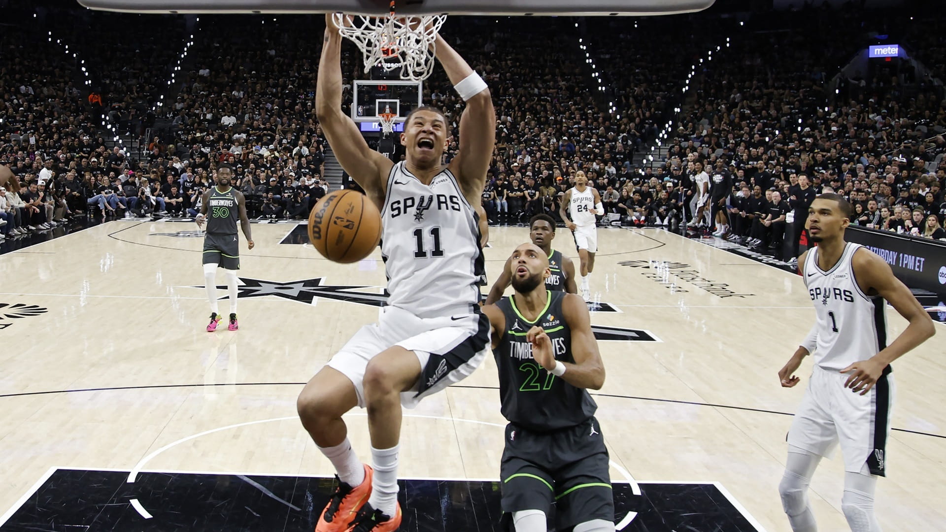Spurs level NBA semi-final series after win over Timberwolves