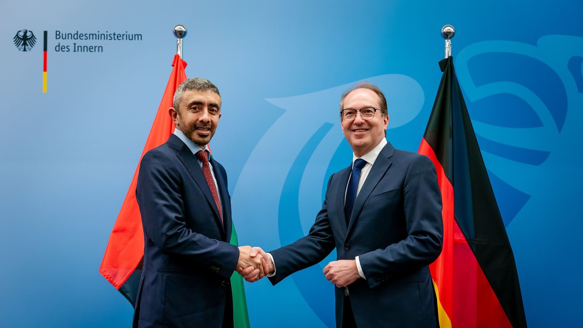 Abdullah bin Zayed, German interior minister review ties